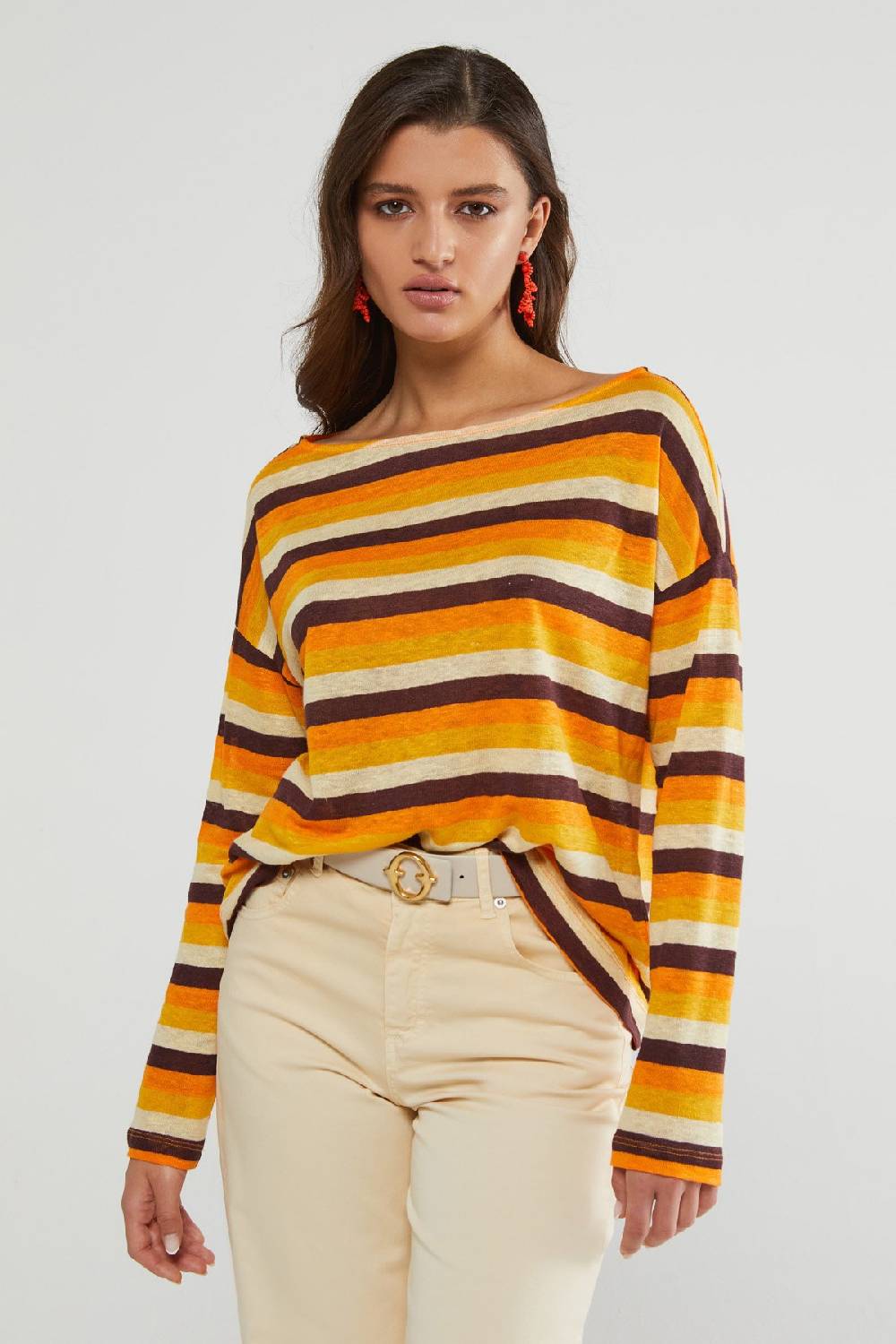 ottod'Ame Linen sweater with boat neckline Offerta speciale della fabbrica