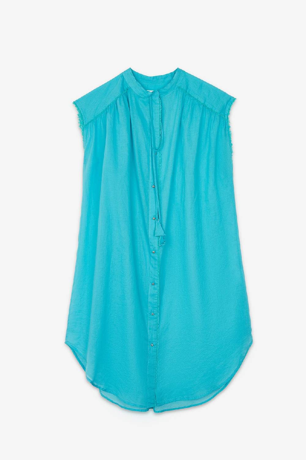 ottod'Ame Cotton short dress with drawstring Black Friday Prezzi