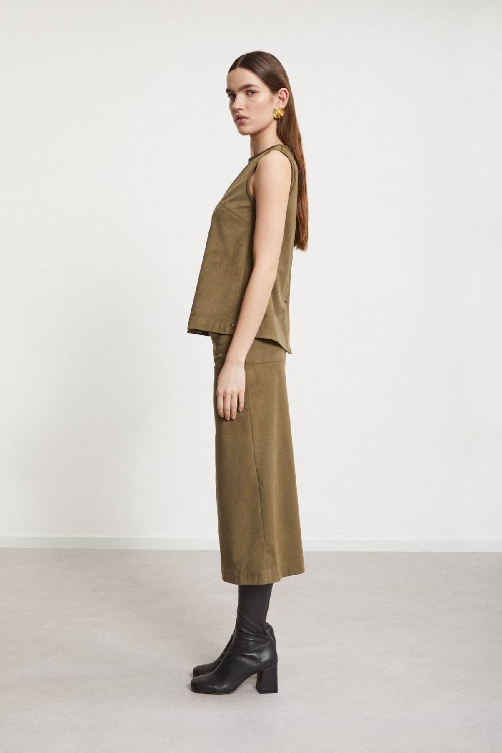 ottod'Ame Midi skirt with slit In Linea