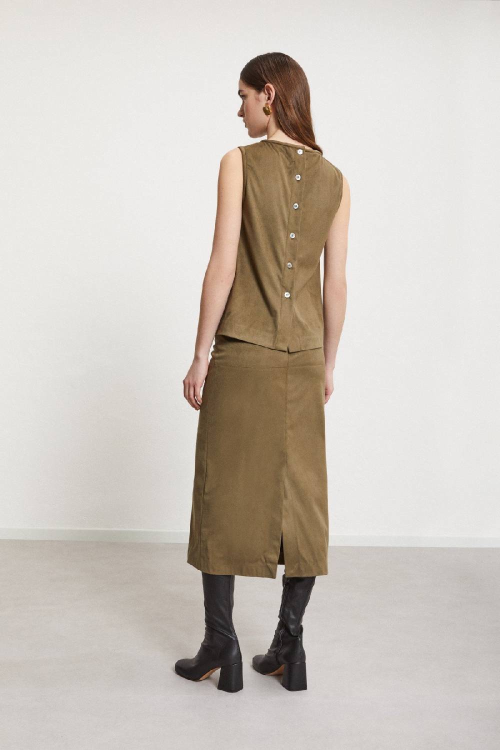 ottod'Ame Midi skirt with slit In Linea