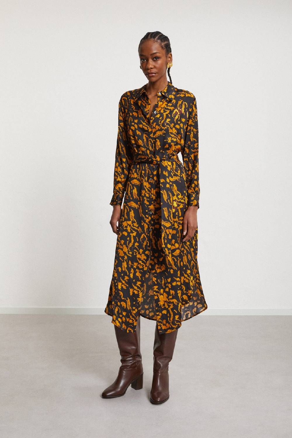 ottod'Ame Viscose midi chemisier with sash Nuovo