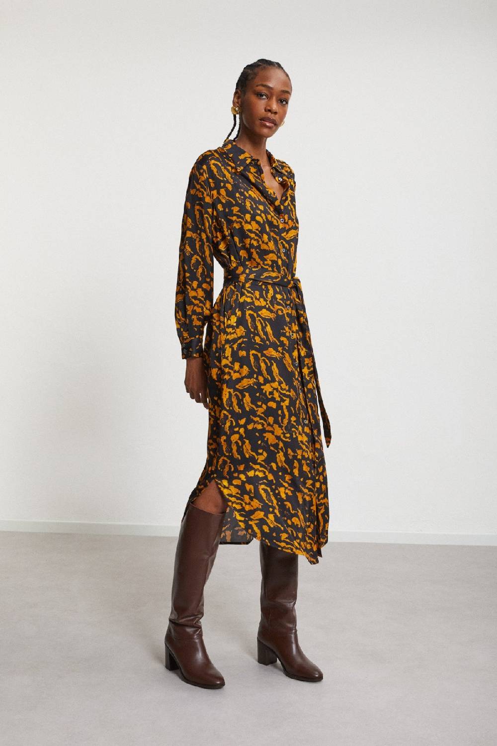 ottod'Ame Viscose midi chemisier with sash Nuovo