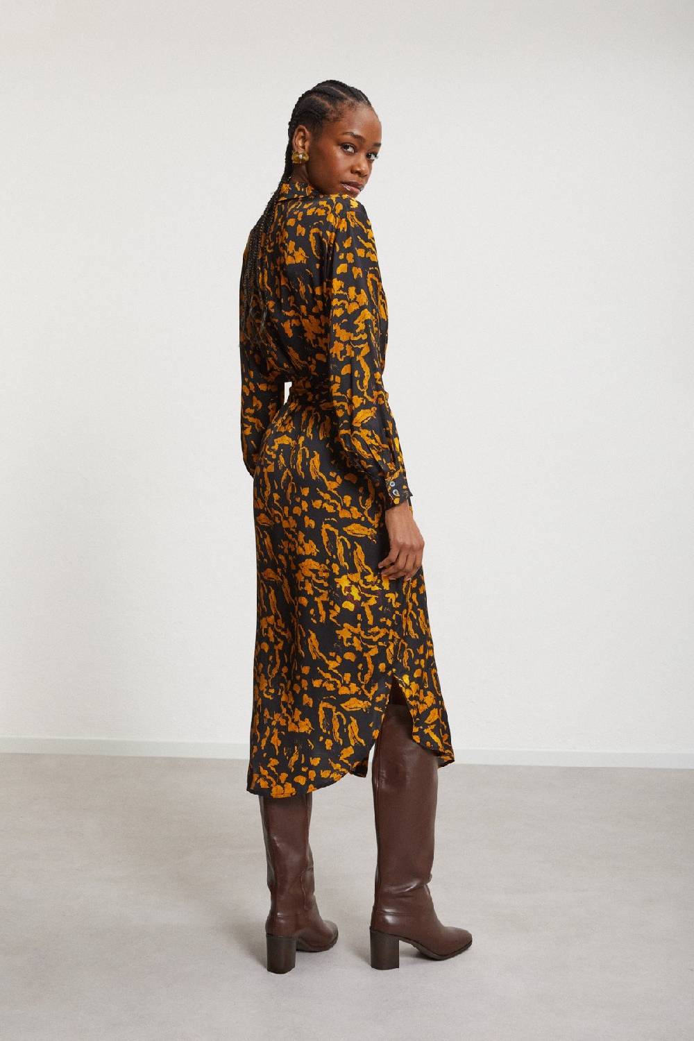 ottod'Ame Viscose midi chemisier with sash Nuovo