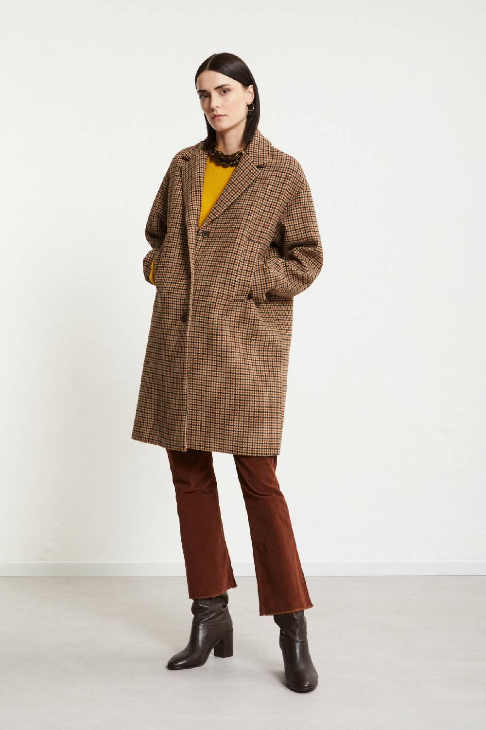 ottod'Ame Wool-blend check coat Consegna Veloce
