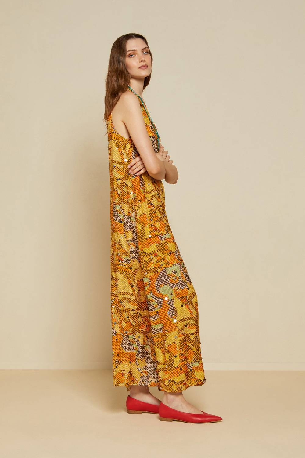 ottod'Ame Printed viscose long dress Vendite Flash