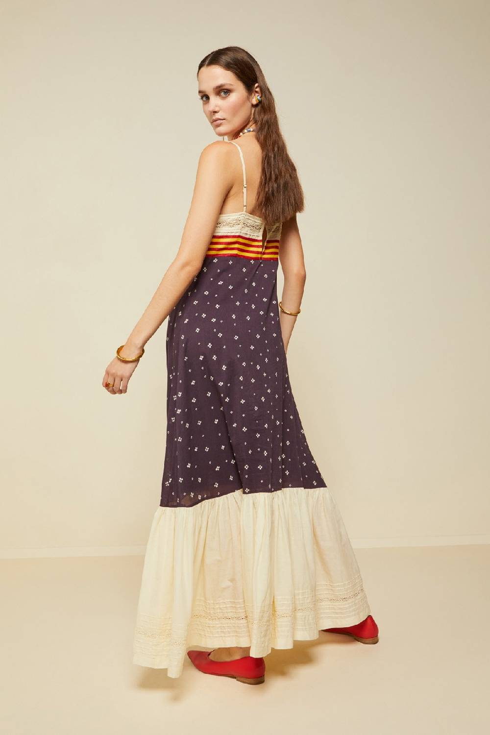 ottod'Ame Cotton long dress with ruffle Negozio