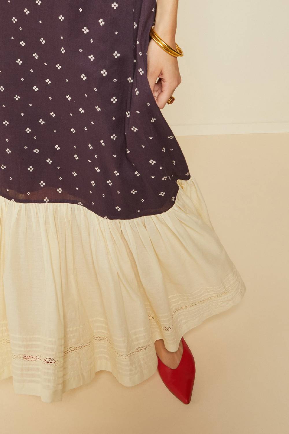 ottod'Ame Cotton long dress with ruffle Negozio