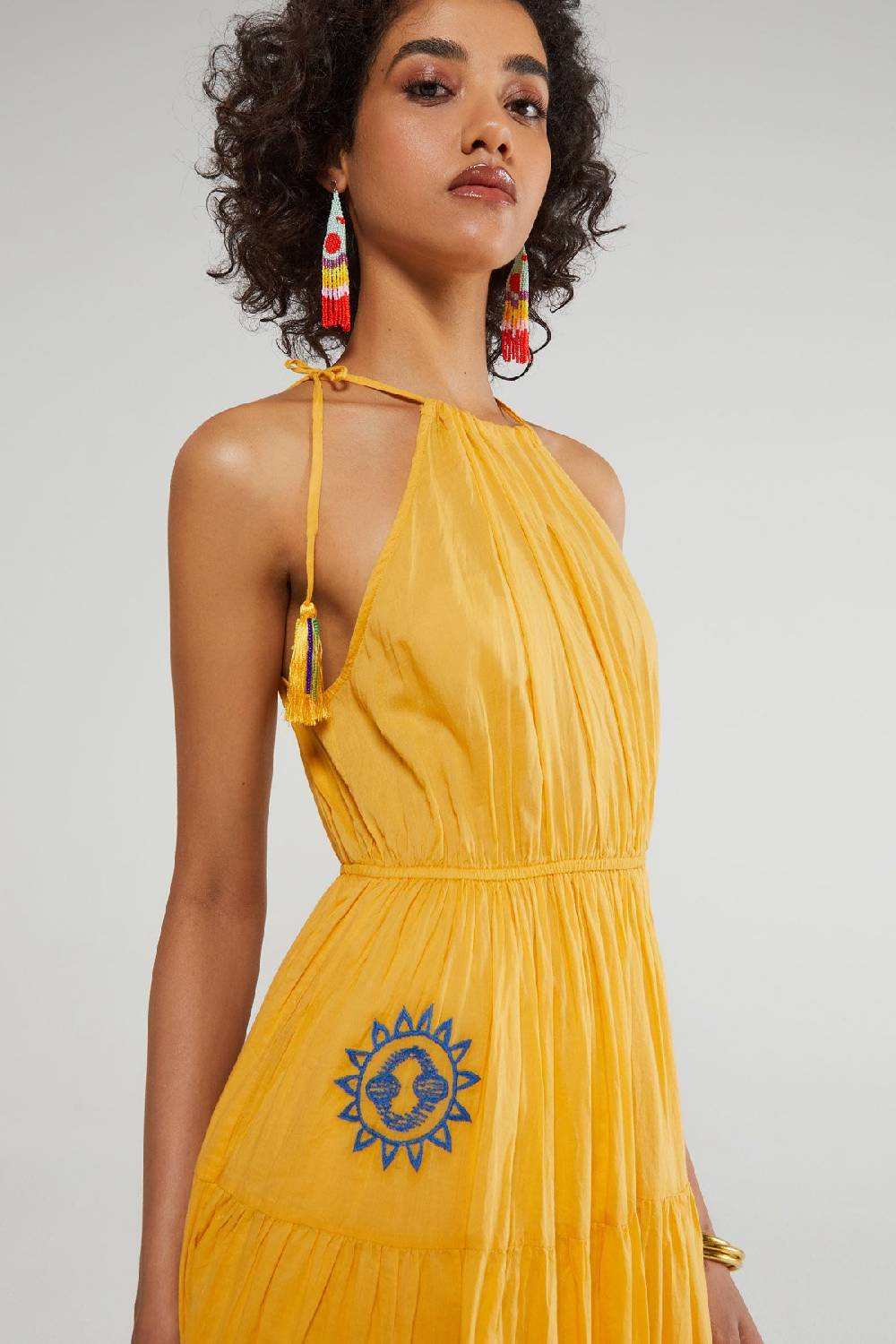 ottod'Ame Cotton long dress with ruffles Nuova