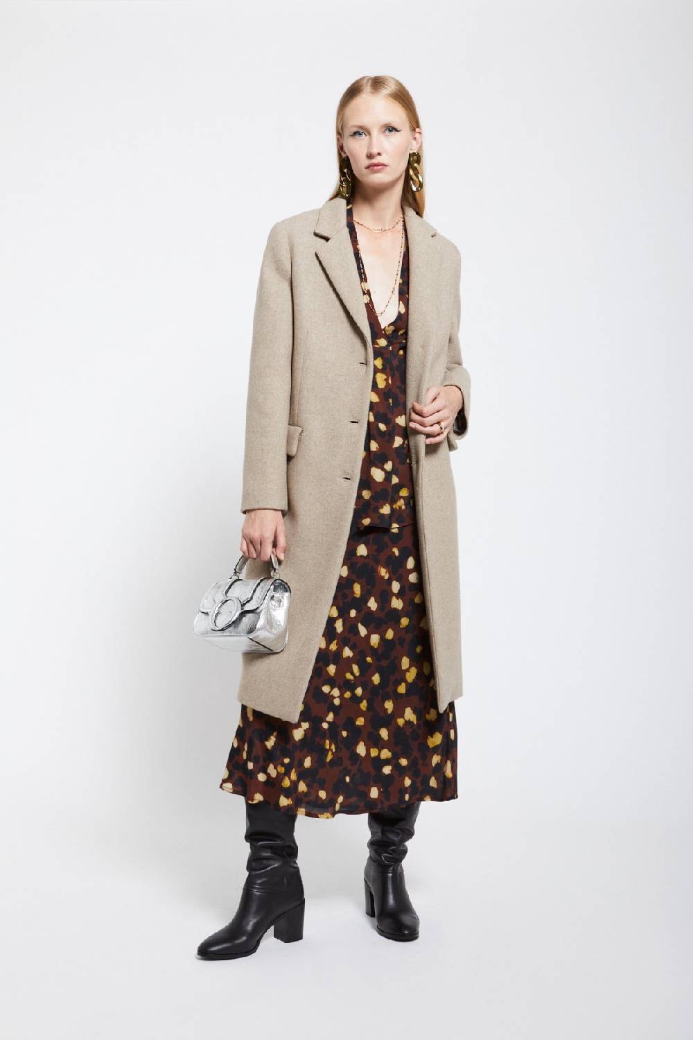 ottod'Ame Wool-blend long coat Lightning offer