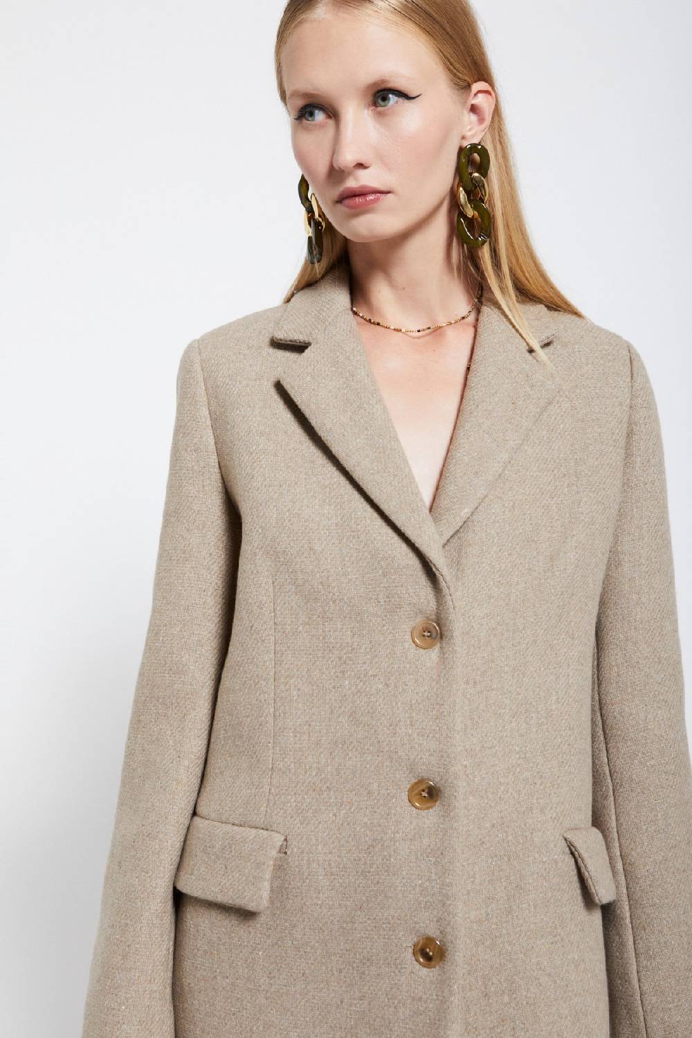 ottod'Ame Wool-blend long coat Lightning offer