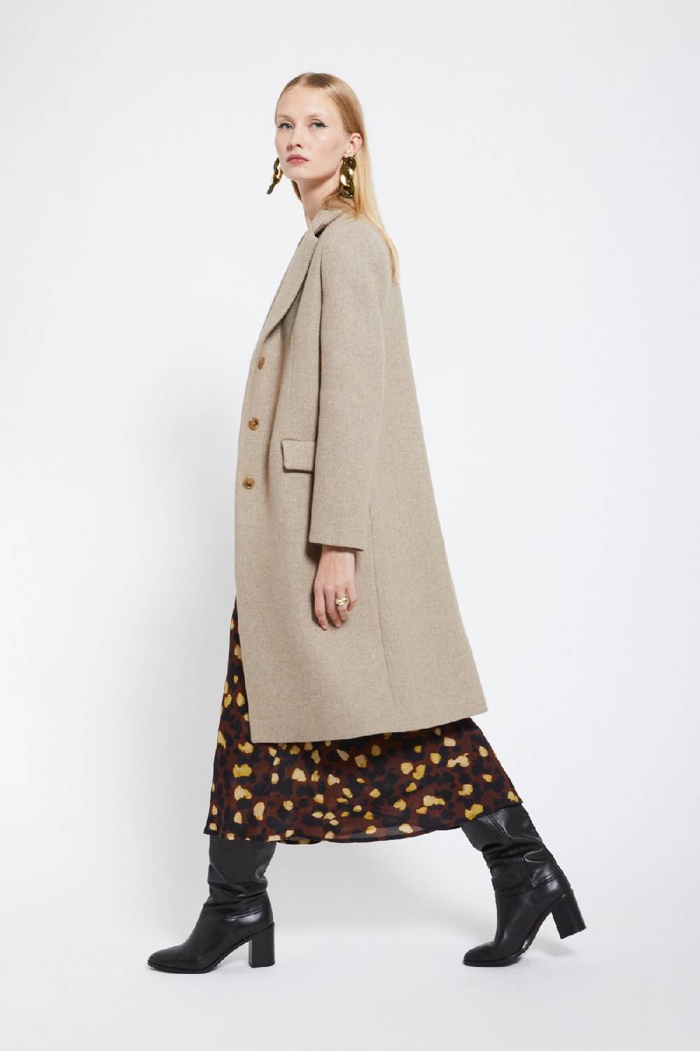 ottod'Ame Wool-blend long coat Lightning offer