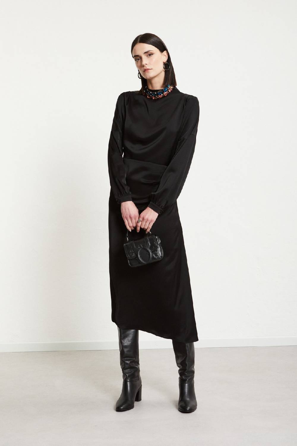 ottod'Ame Viscose long dress with long sleeves Bestseller