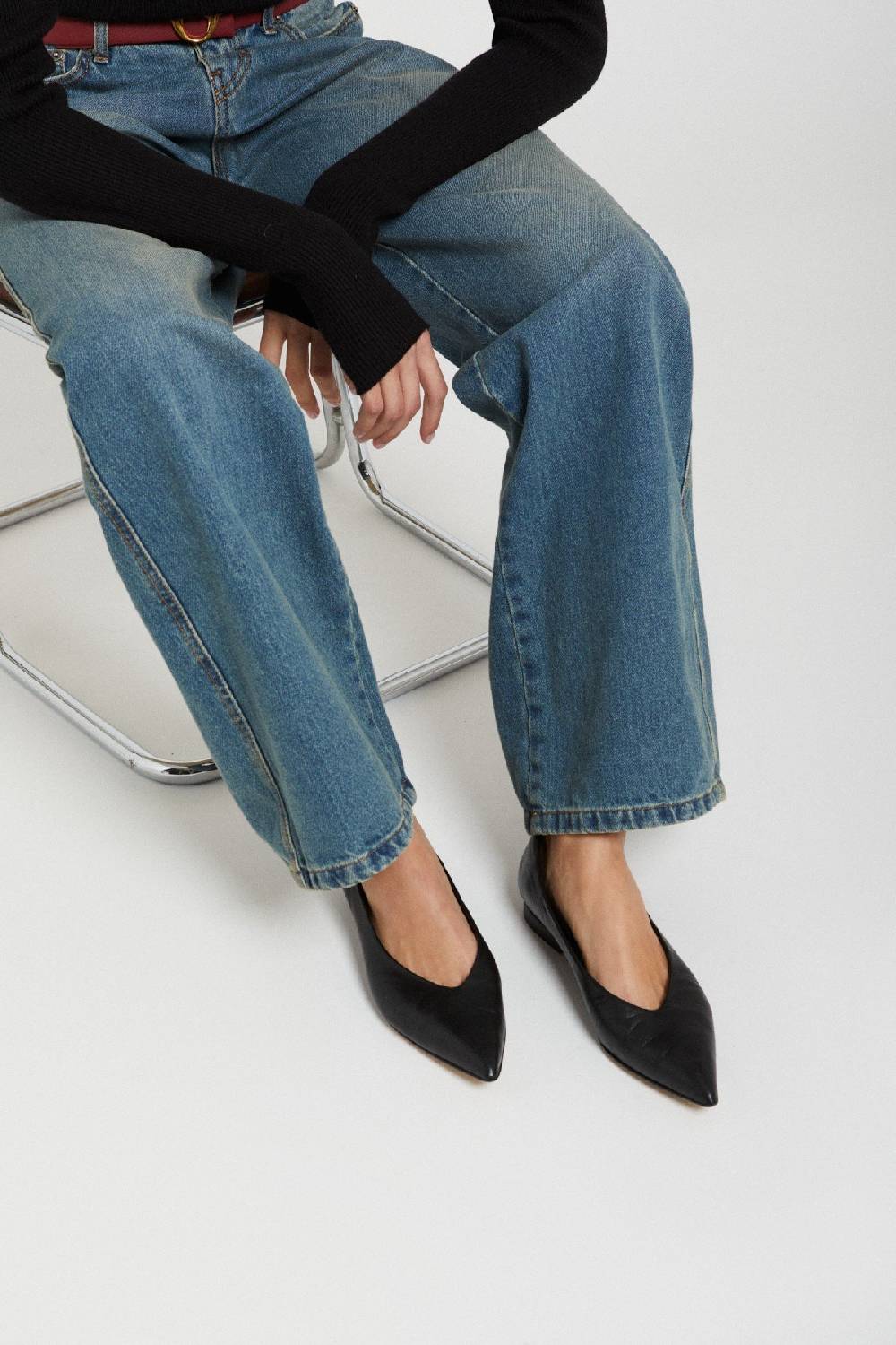 ottod'Ame Leather ballet flat mules Liquidazione