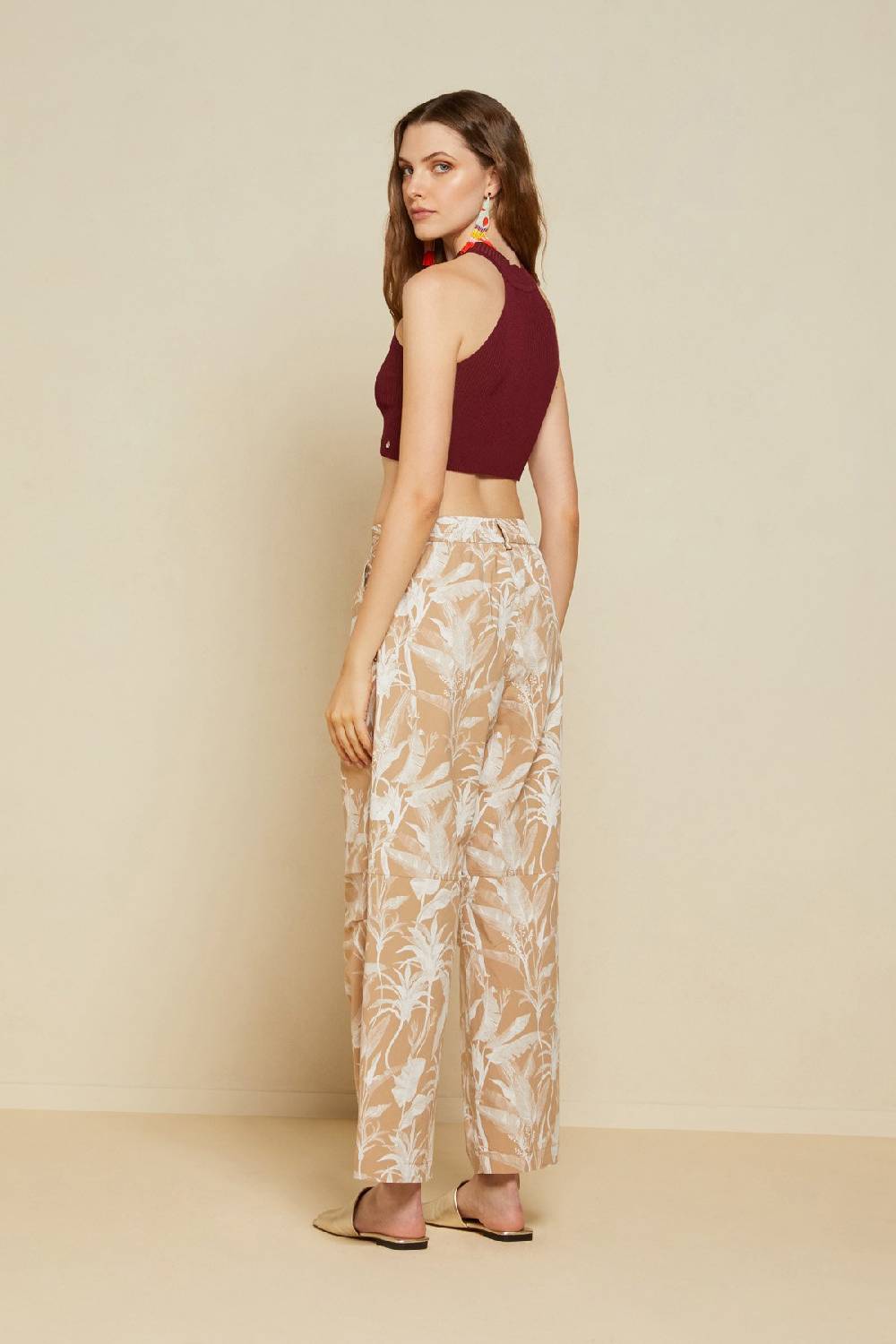 ottod'Ame Cotton palazzo trousers with pleats Prezzo basso