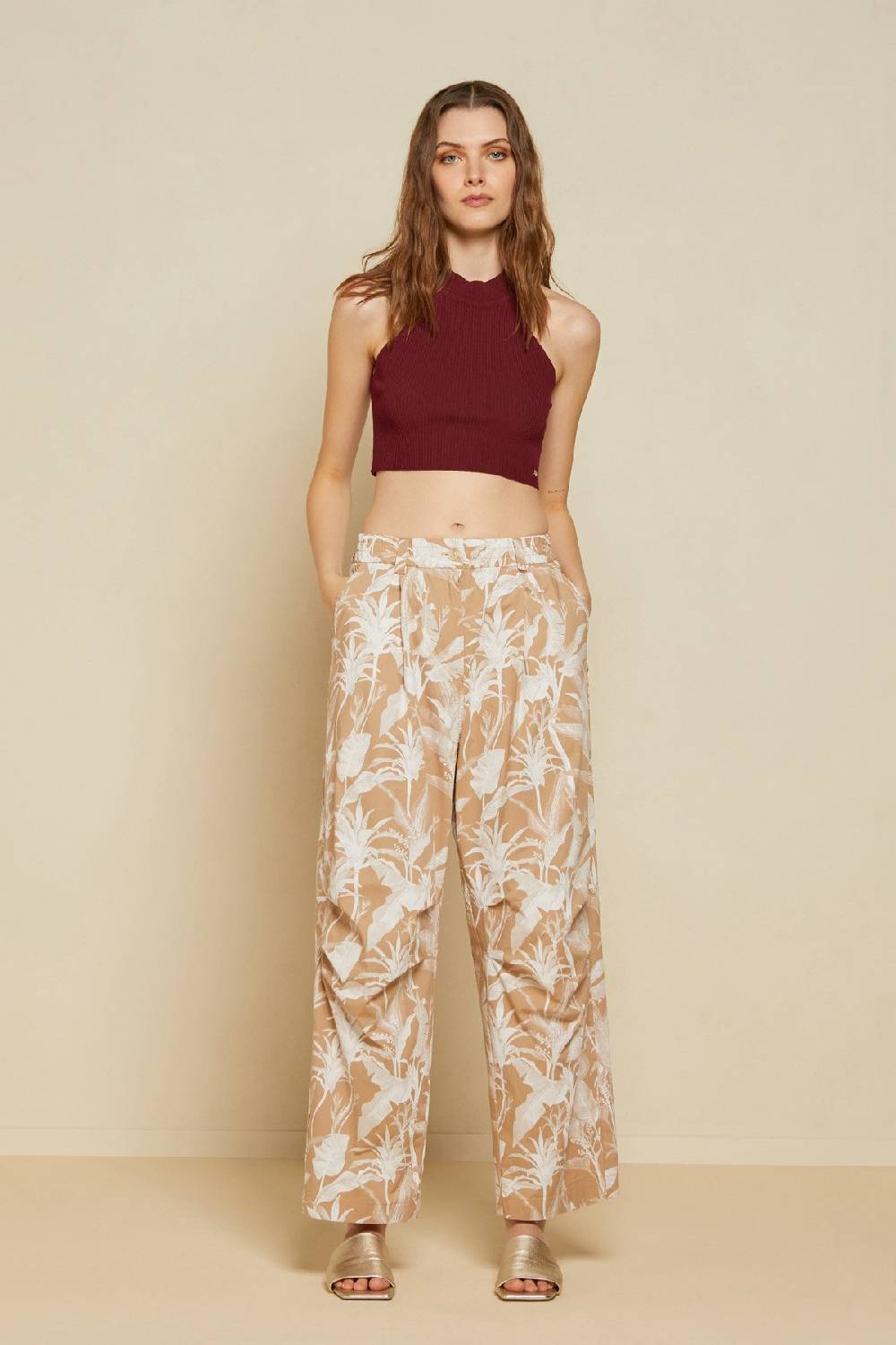 ottod'Ame Cotton palazzo trousers with pleats Prezzo basso