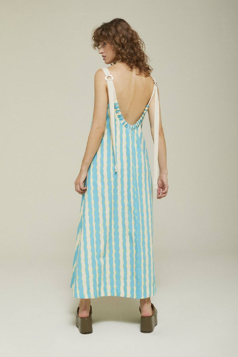 ottod'Ame Cotton long dress with drawstring Sostegno trimestrale