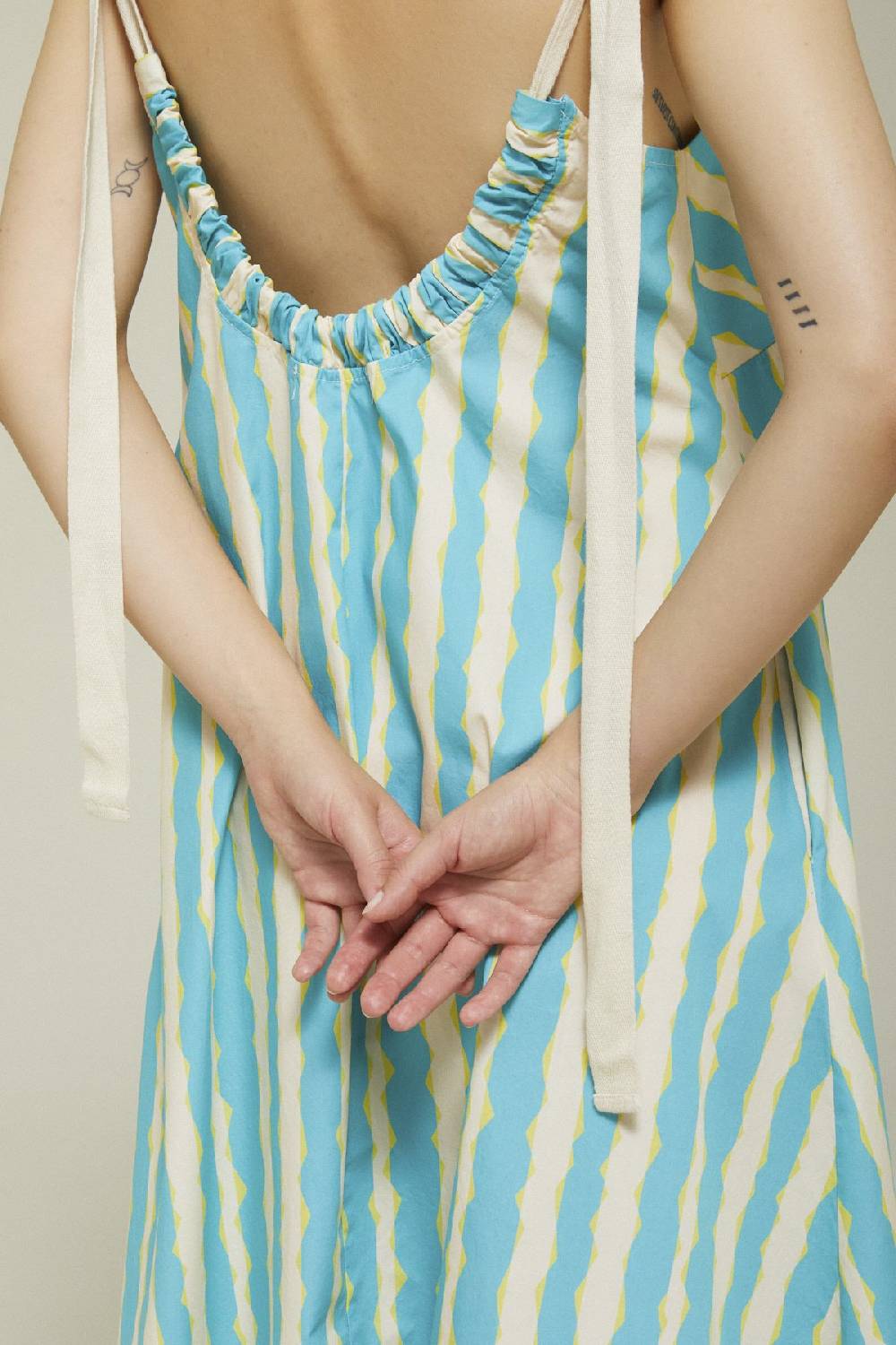 ottod'Ame Cotton long dress with drawstring Sostegno trimestrale