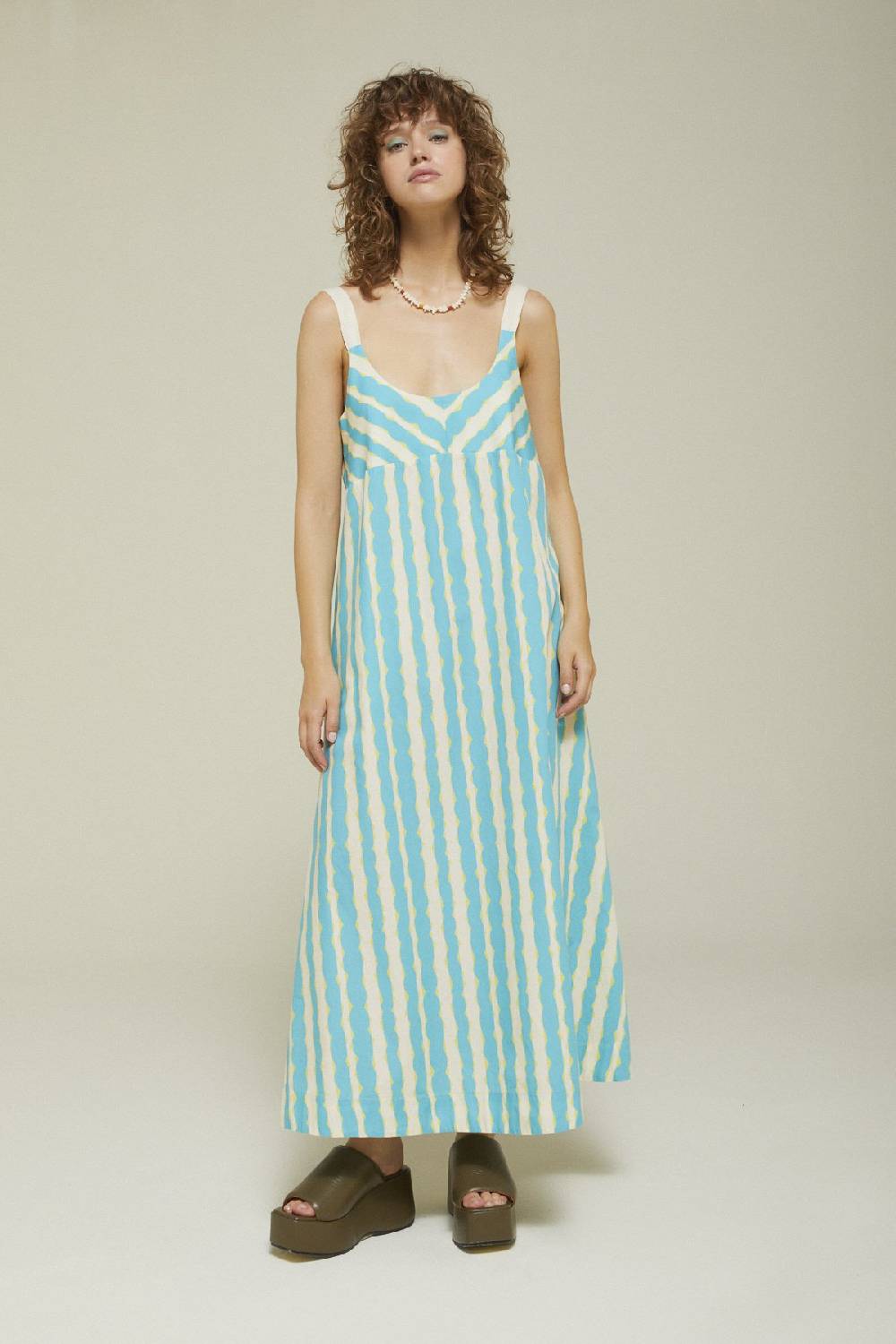 ottod'Ame Cotton long dress with drawstring Sostegno trimestrale