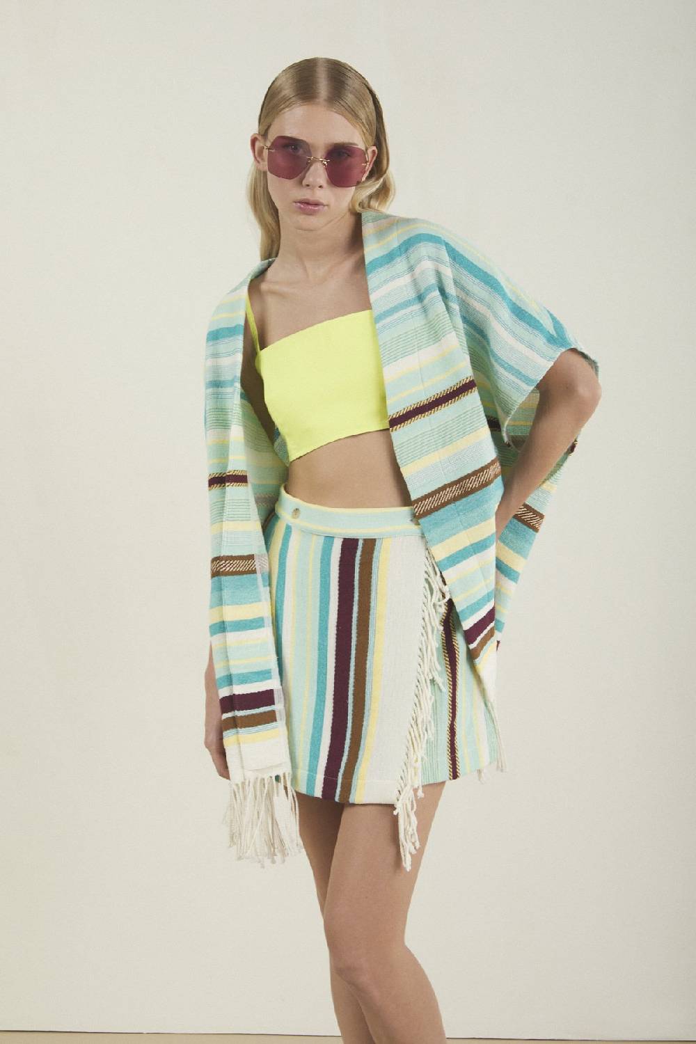ottod'Ame Poncho with fringes 50% di sconto con spedizione gratuita