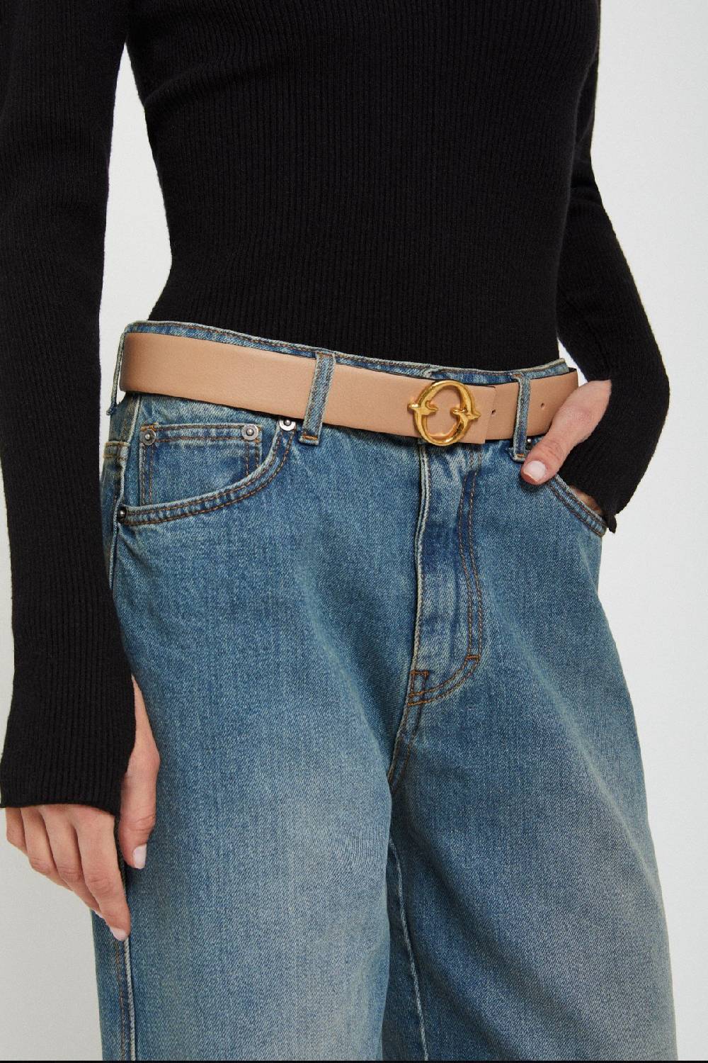 ottod'Ame Leather belt with bukle Fino Al -60%