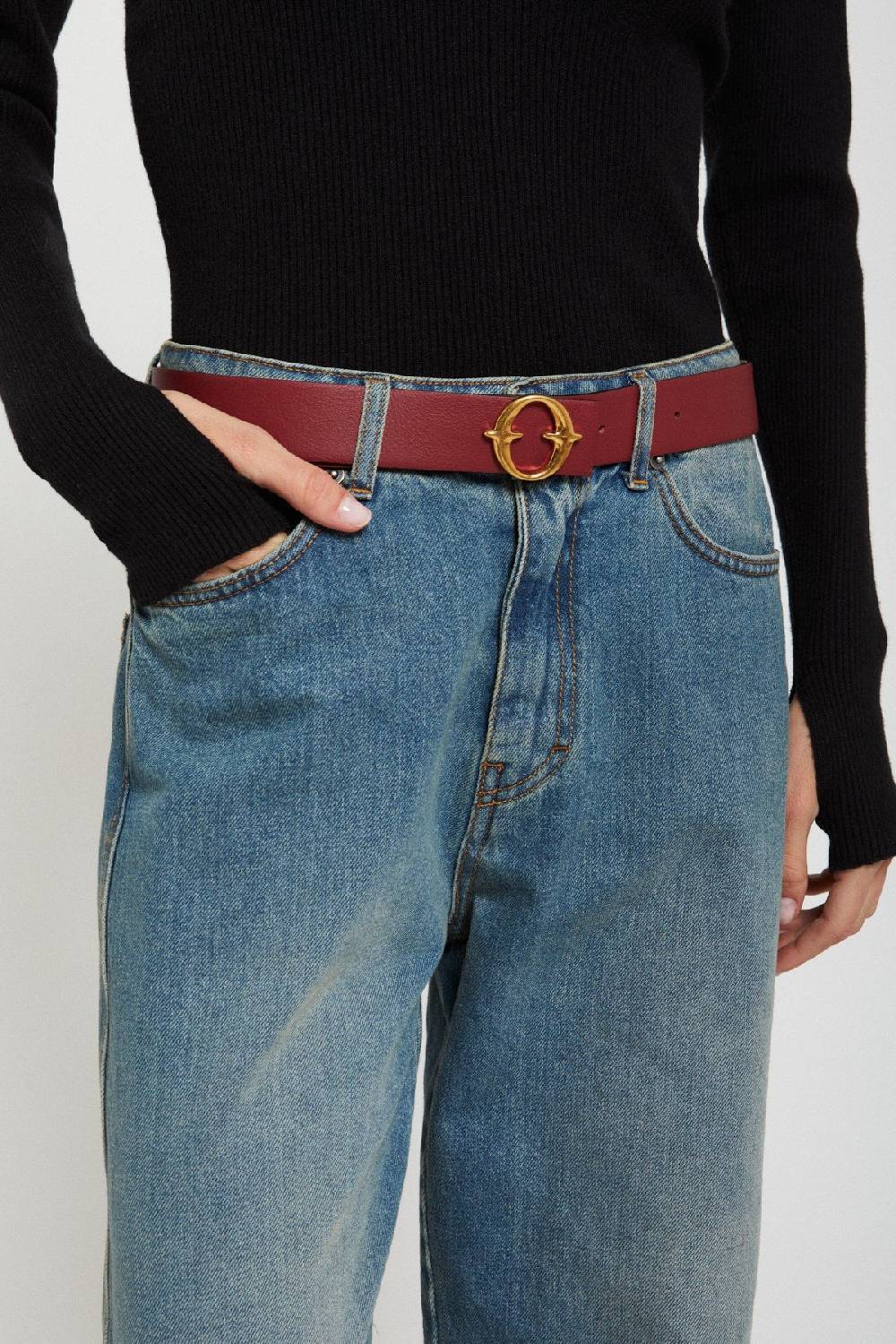 ottod'Ame Leather belt with bukle Fino Al -60%