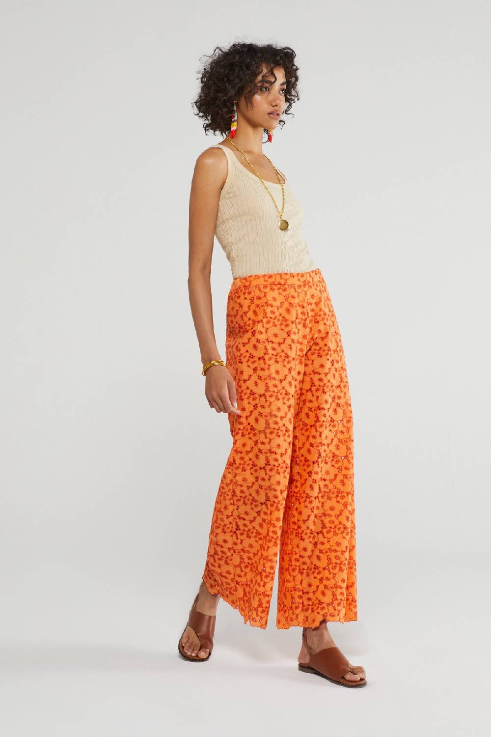 ottod'Ame Broderie anglaise palazzo trousers Convenienza