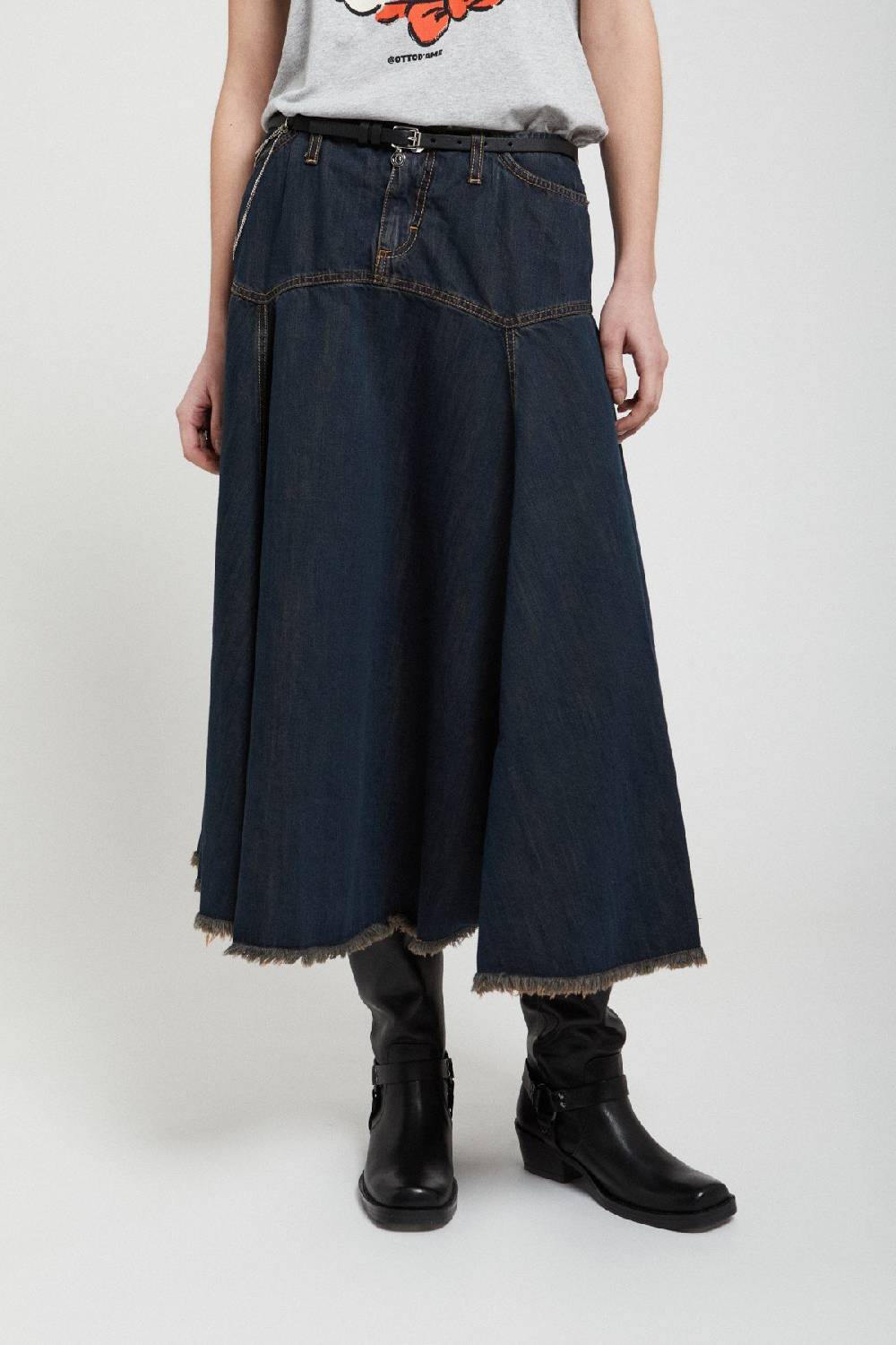 ottod'Ame Denim full skirt Spedizione gratuita