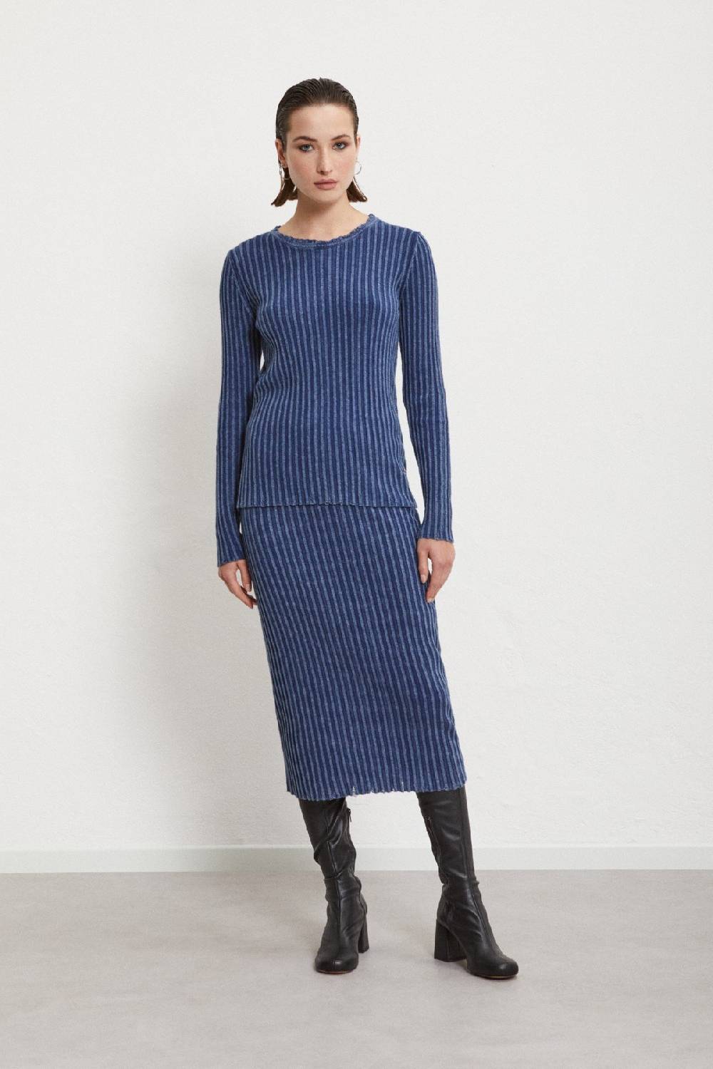 ottod'Ame Knitted ribbed skirt Offerta speciale