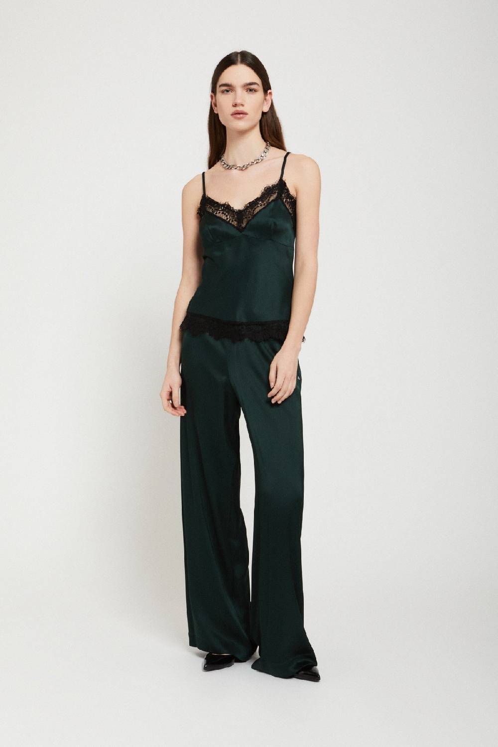 ottod'Ame Viscose top with lace Vendite stagionali