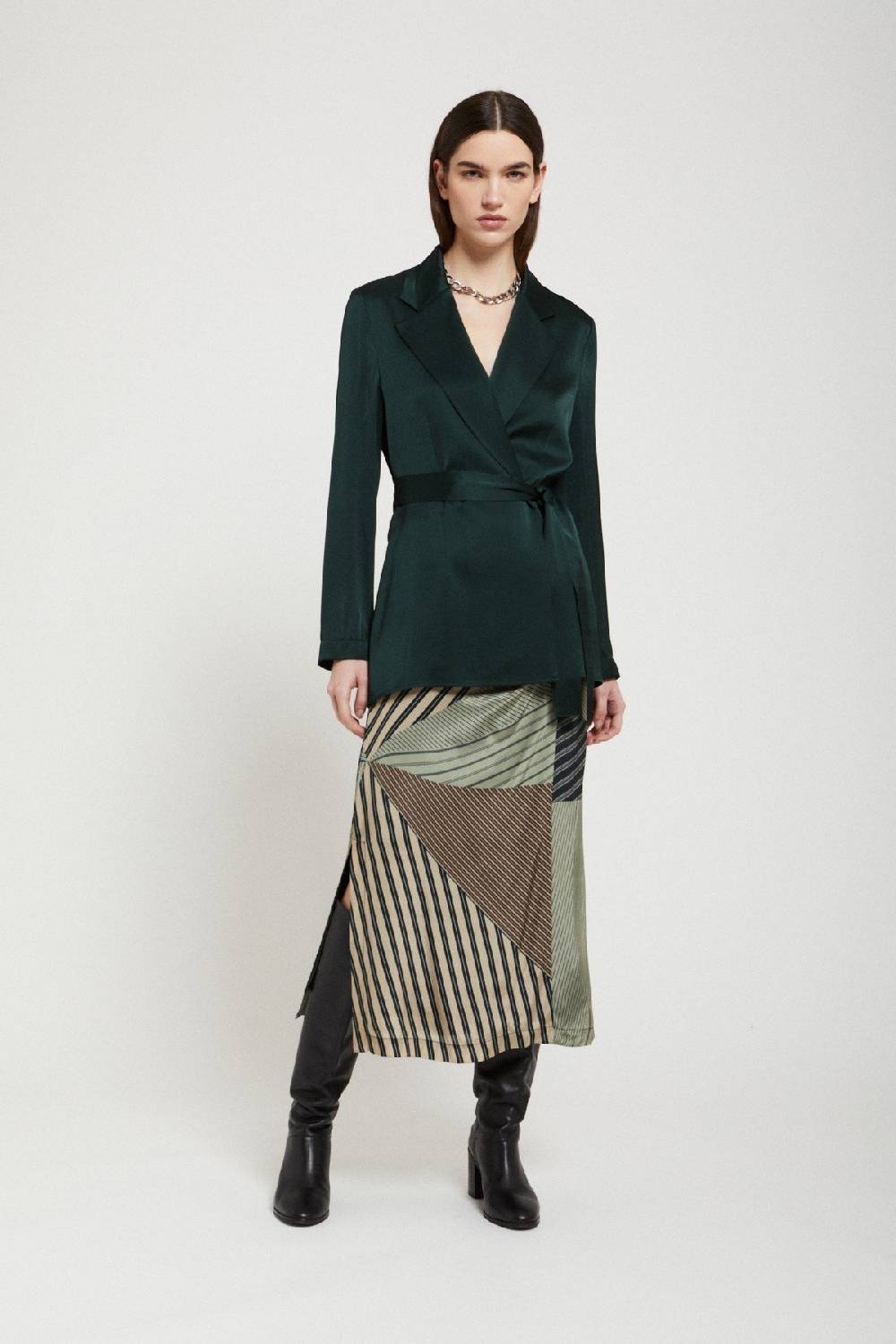 ottod'Ame Viscose midi skirt with knot Offerta Anniversario