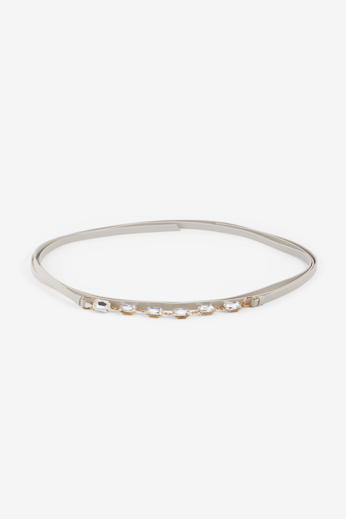 ottod'Ame Leather thin belt with jewels
