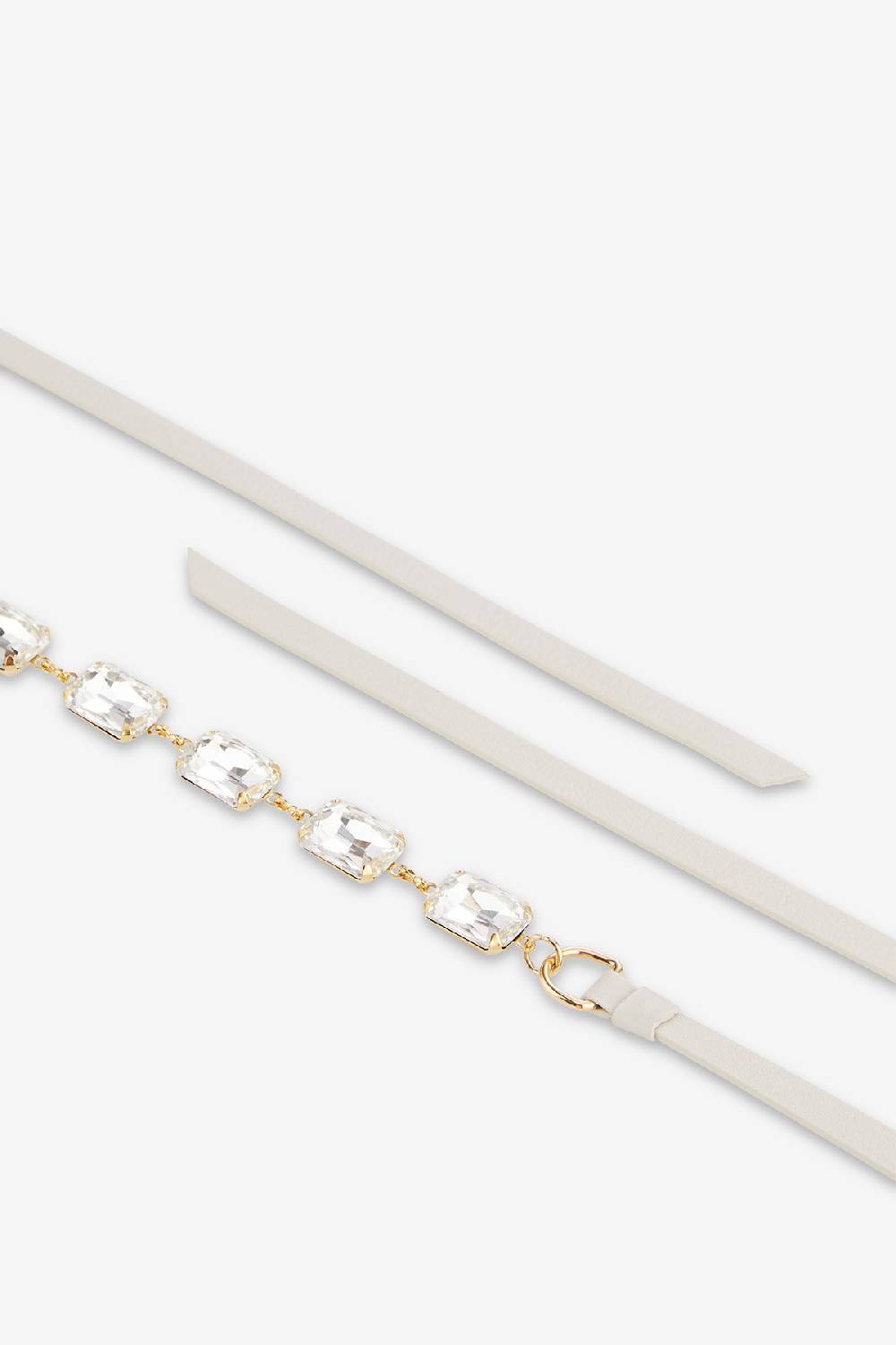 ottod'Ame Leather thin belt with jewels Smaltimento dello stoccaggio