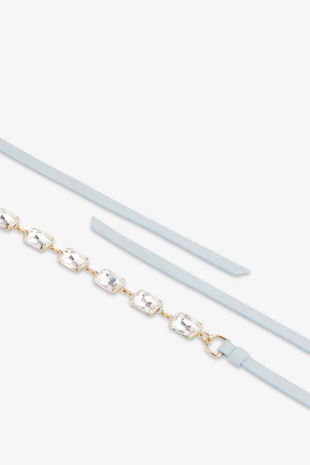 ottod'Ame Leather thin belt with jewels Vendita calda