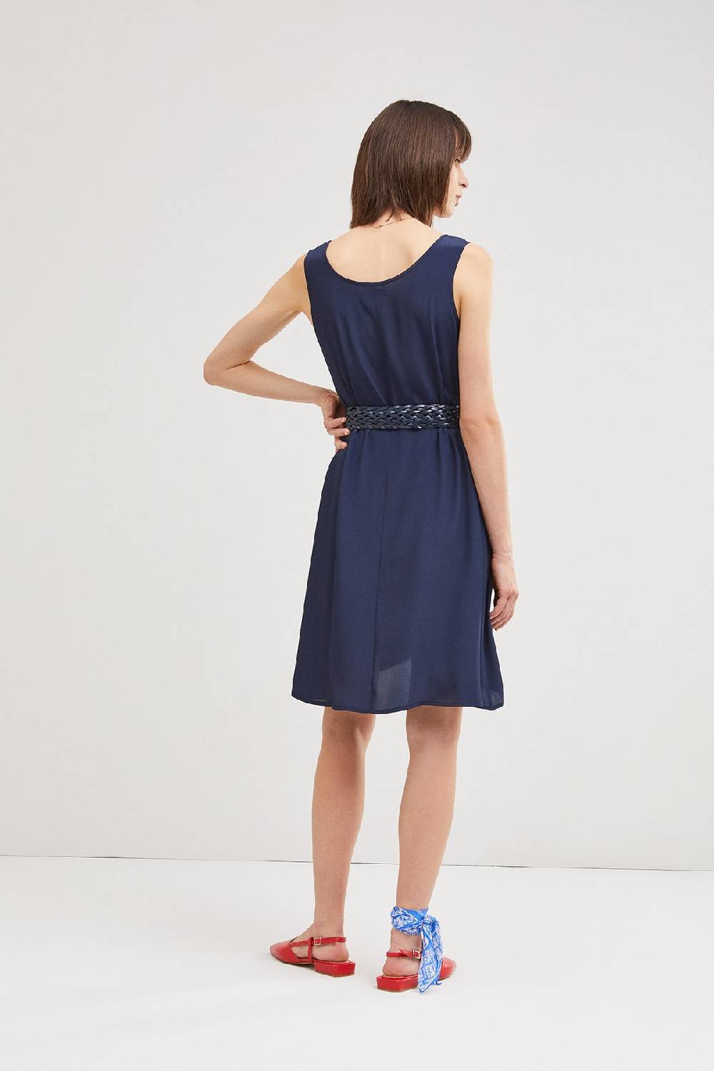 ottod'Ame Mini dress with round neckline Promozione temporanea