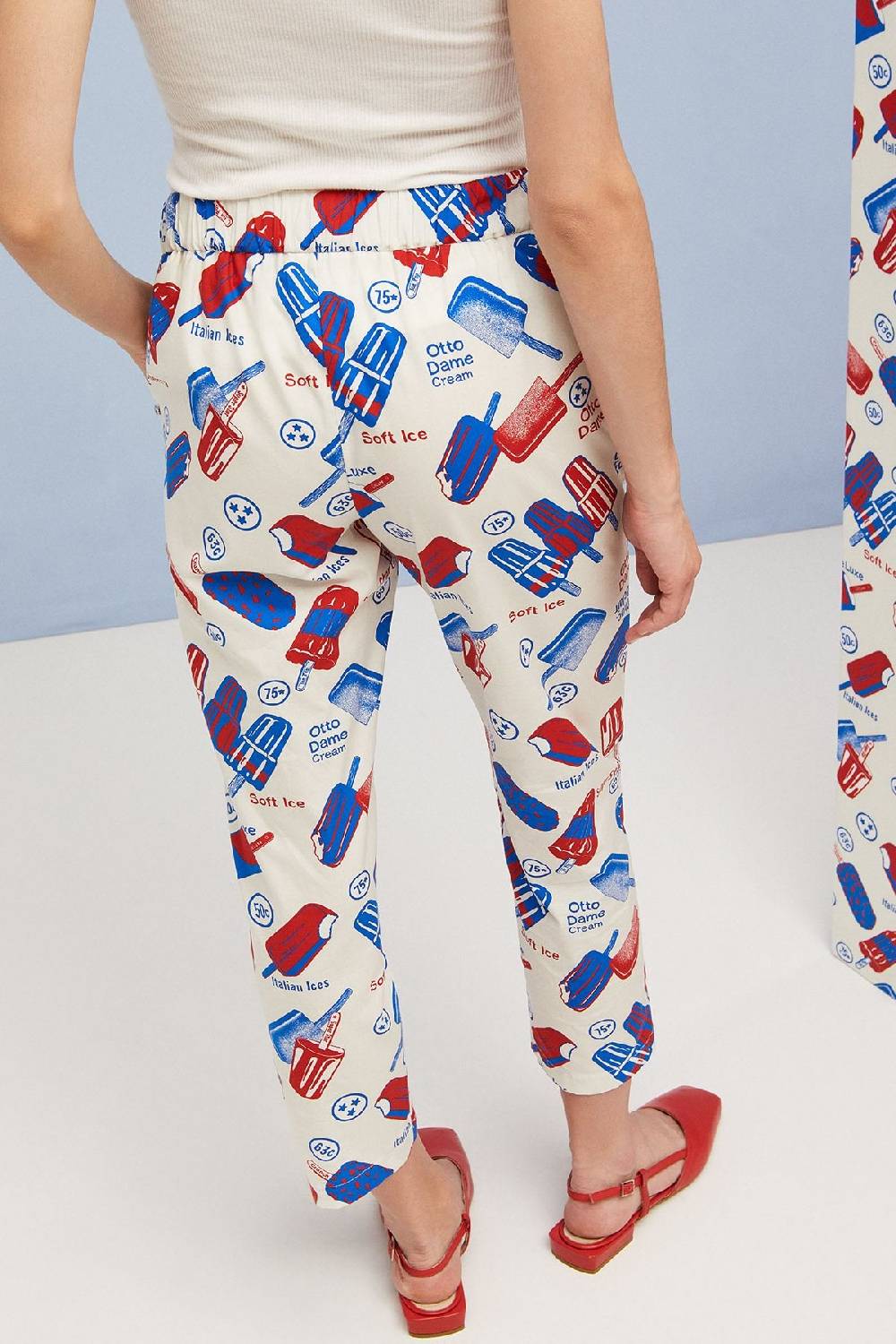 ottod'Ame Cigarette trousers ice creams' printing Fino al 50% di sconto