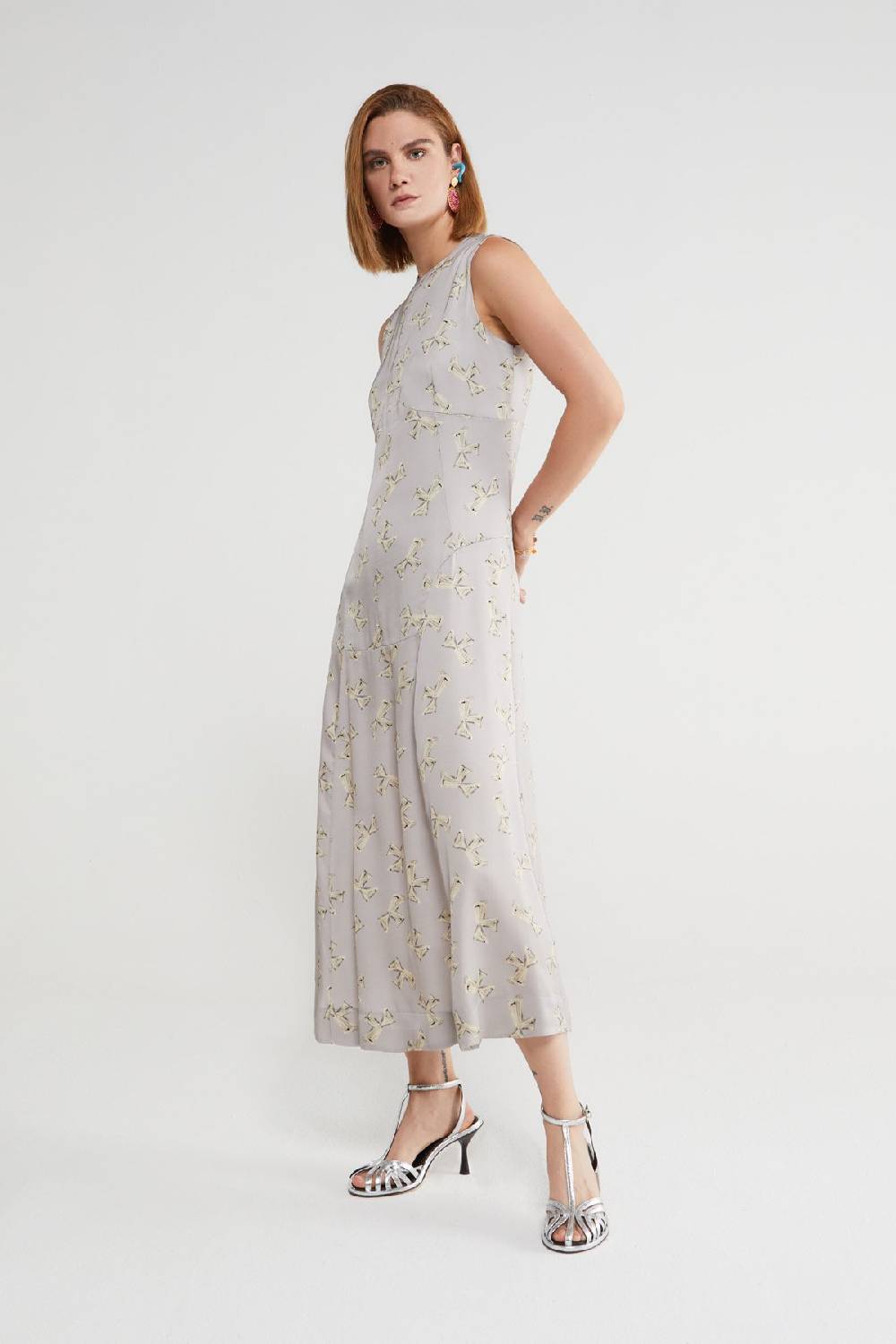 ottod'Ame Printed viscose long dress Fino al 65% di sconto