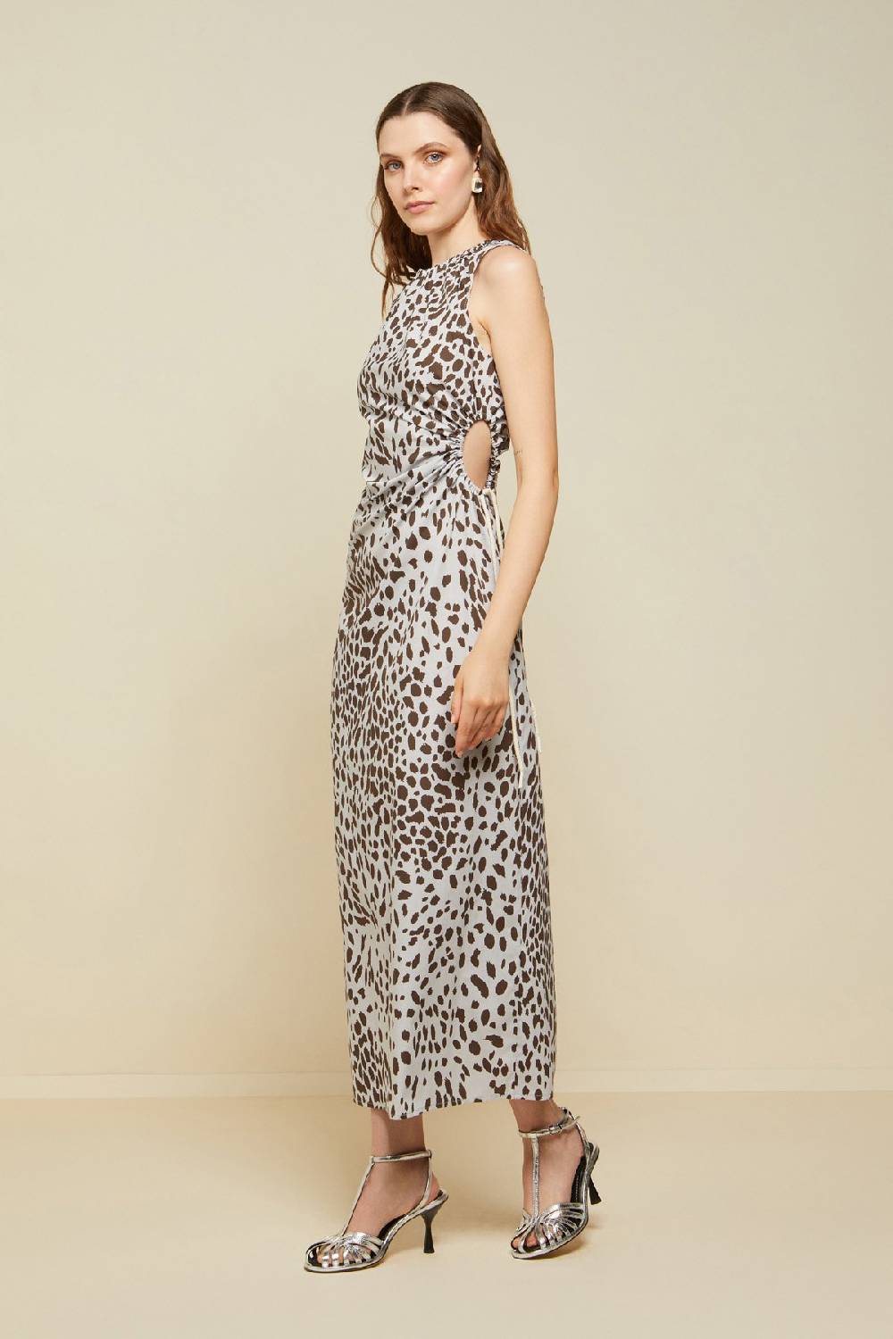 ottod'Ame Animalier cotton long dress Solo un giorno rimasto