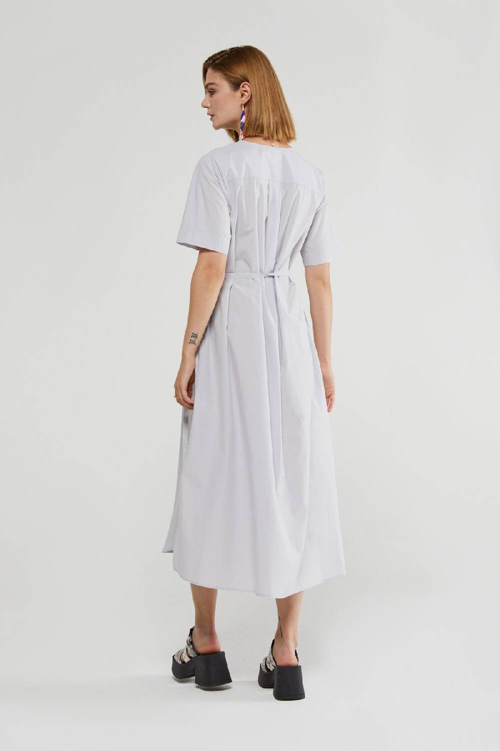 ottod'Ame Poplin long dress with sash 50% di sconto con spedizione gratuita
