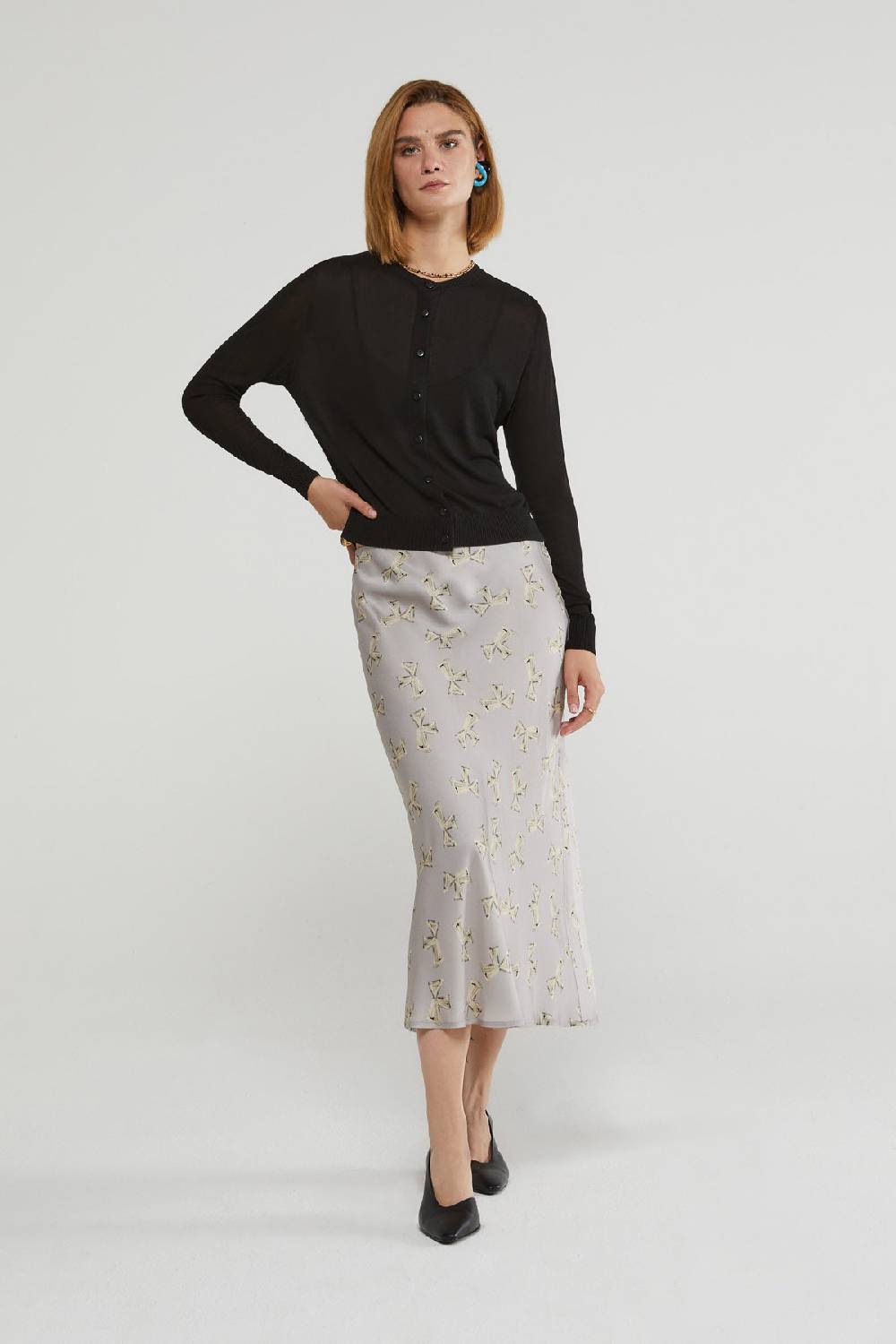 ottod'Ame Printed viscose midi skirt Officina