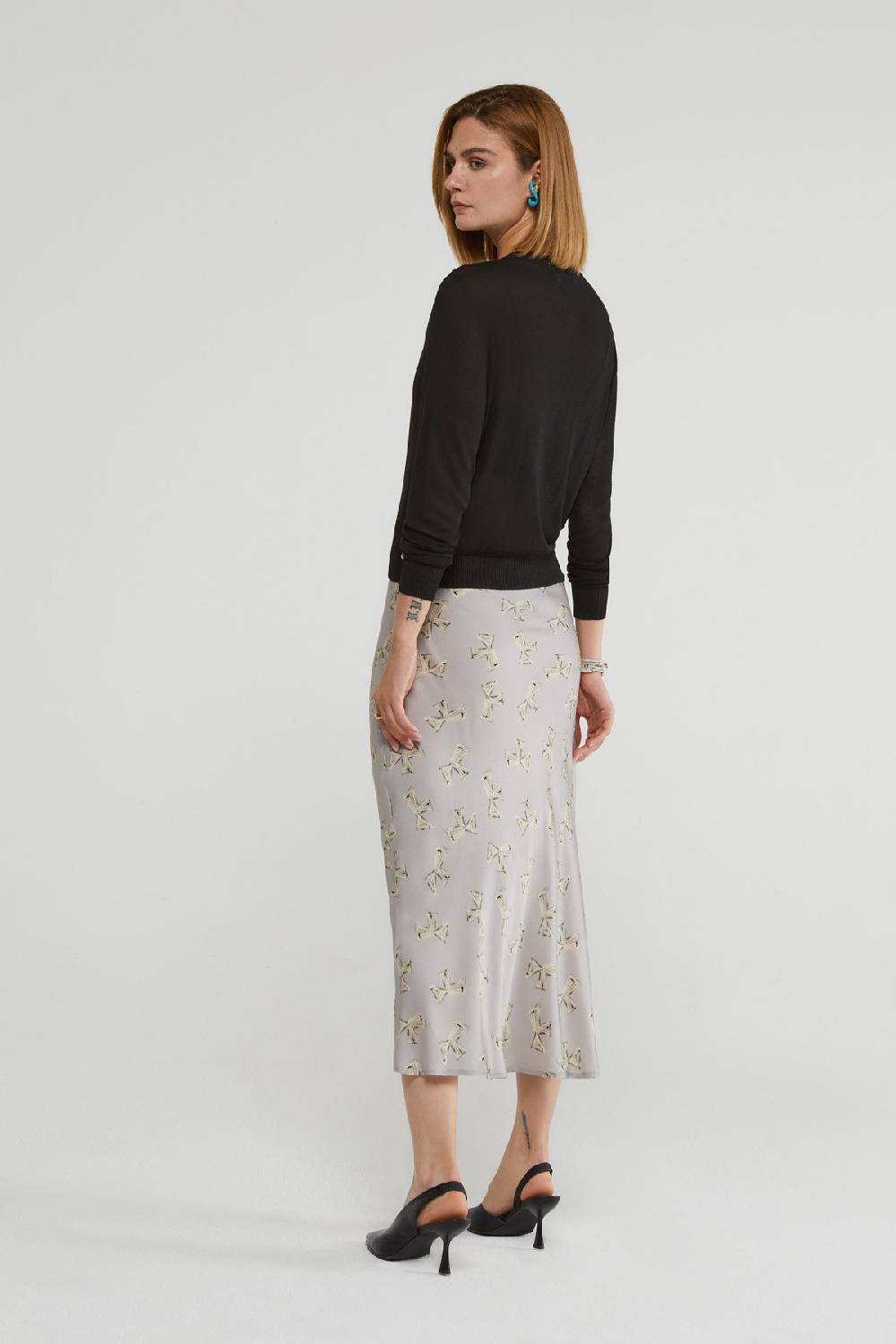 ottod'Ame Printed viscose midi skirt Officina