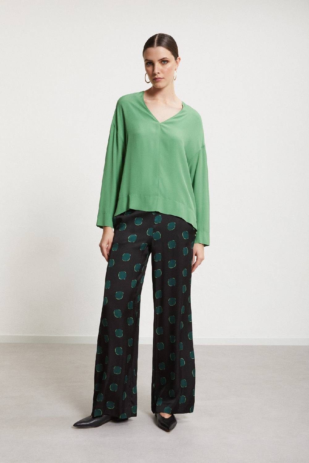 ottod'Ame Silk-blendl flared blouse 2025