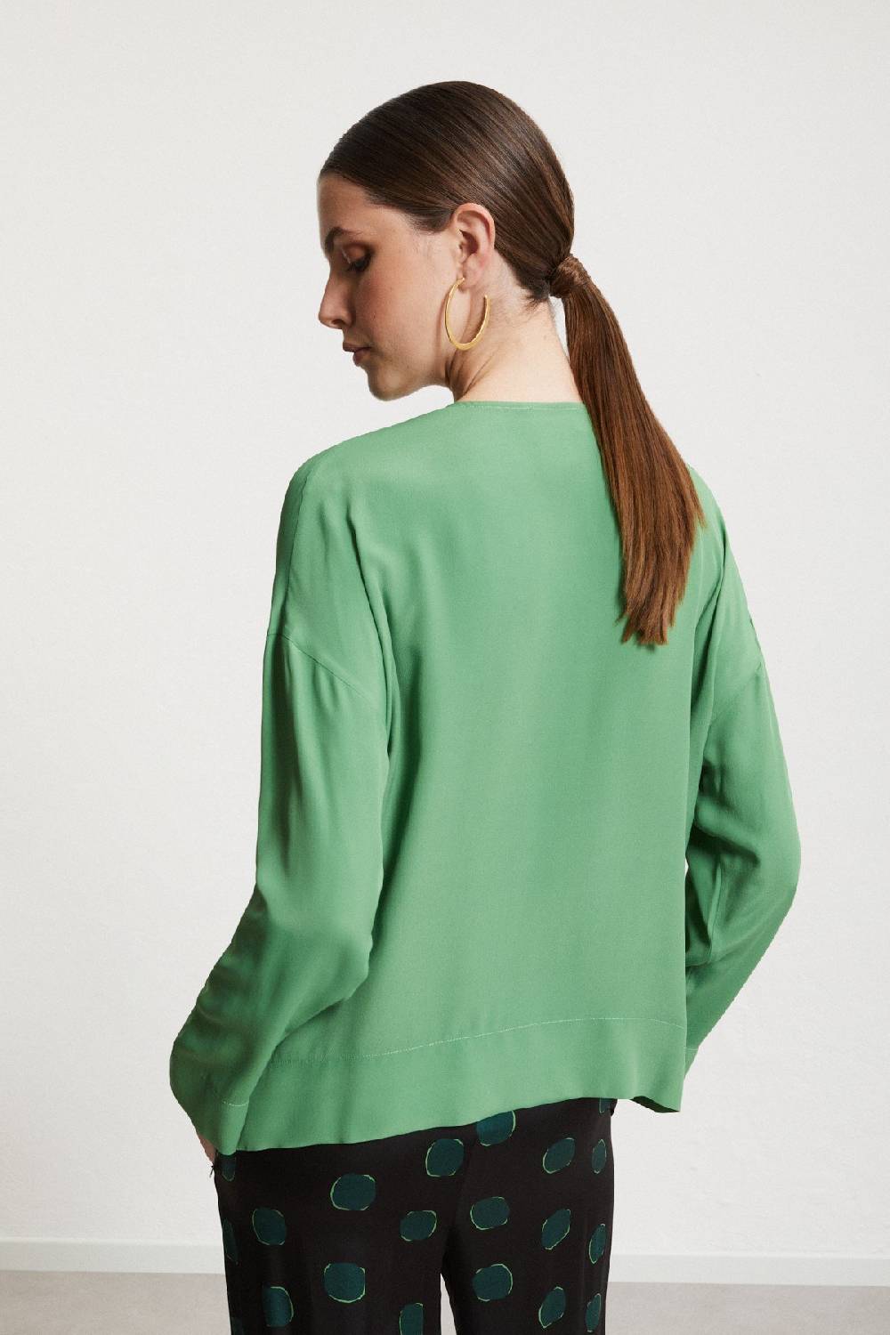 ottod'Ame Silk-blendl flared blouse 2025