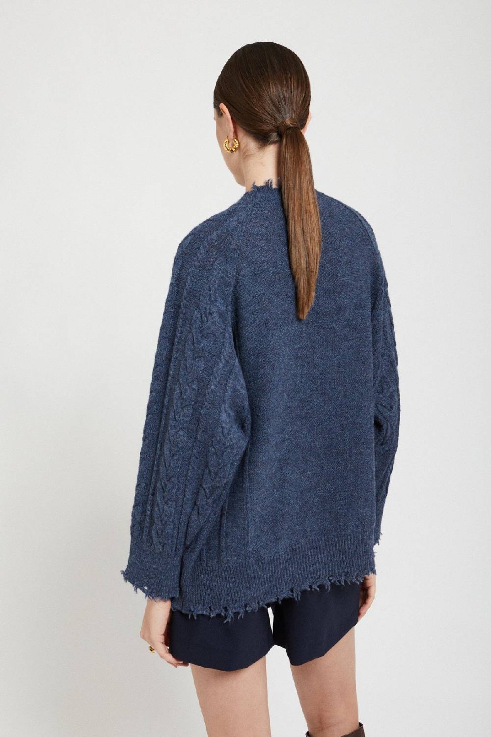 ottod'Ame Wool blend sweater with fringes Spedizione Gratuita