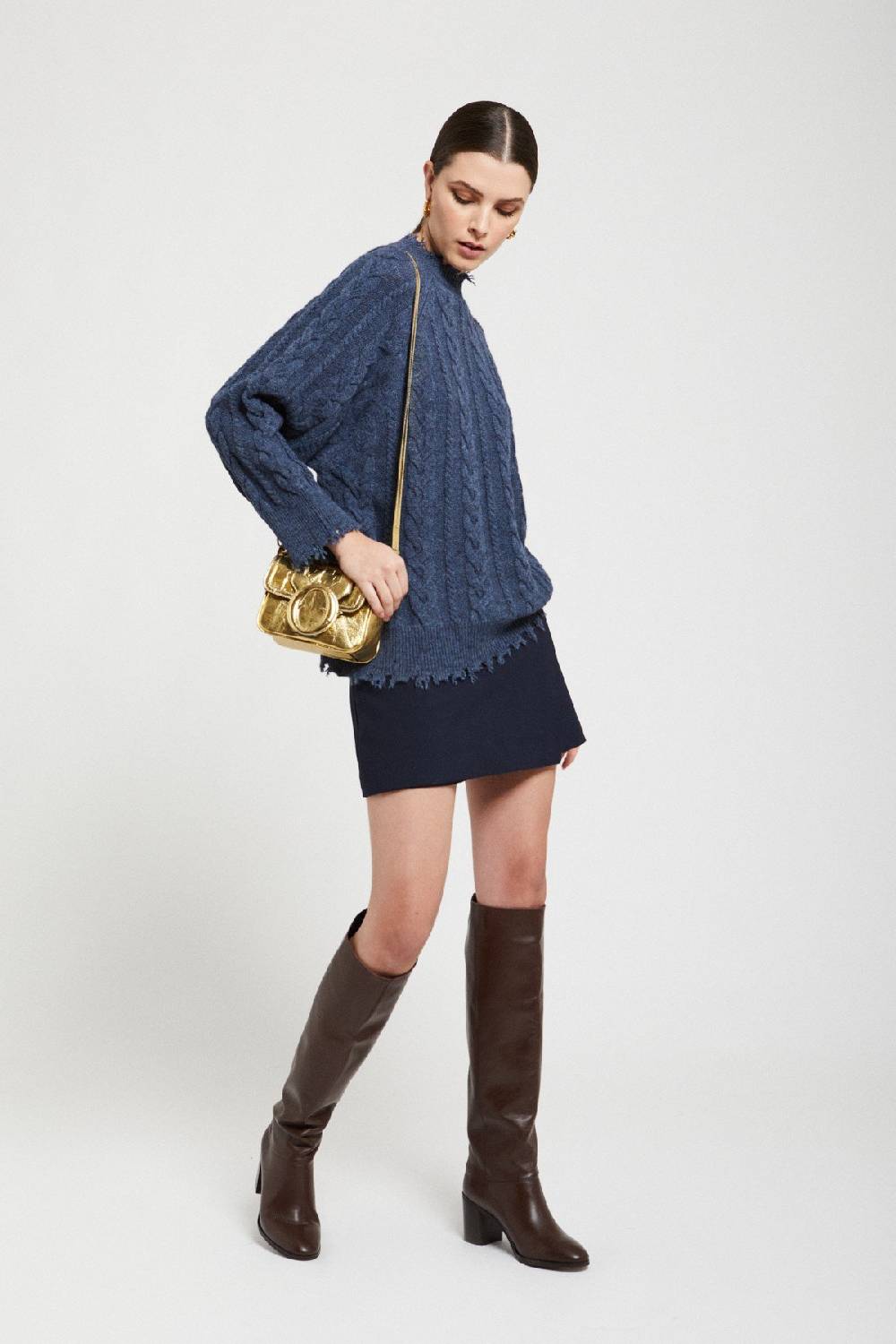ottod'Ame Wool blend sweater with fringes Spedizione Gratuita