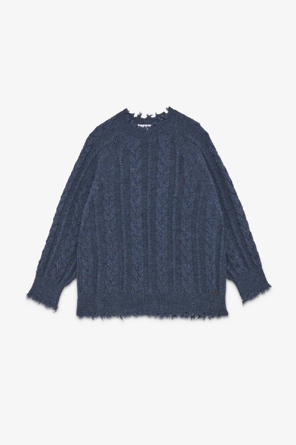 ottod'Ame Wool blend sweater with fringes Spedizione Gratuita