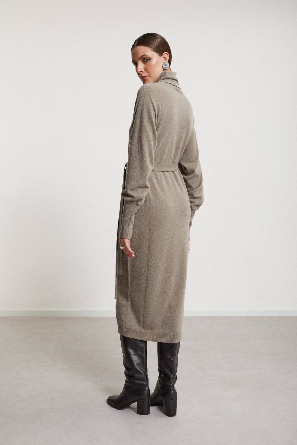 ottod'Ame Cashmere blend long dress with sash Pezzi Unici