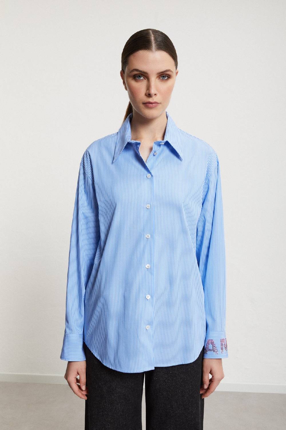 ottod'Ame Cotton shirt with strass Qualità Garantita