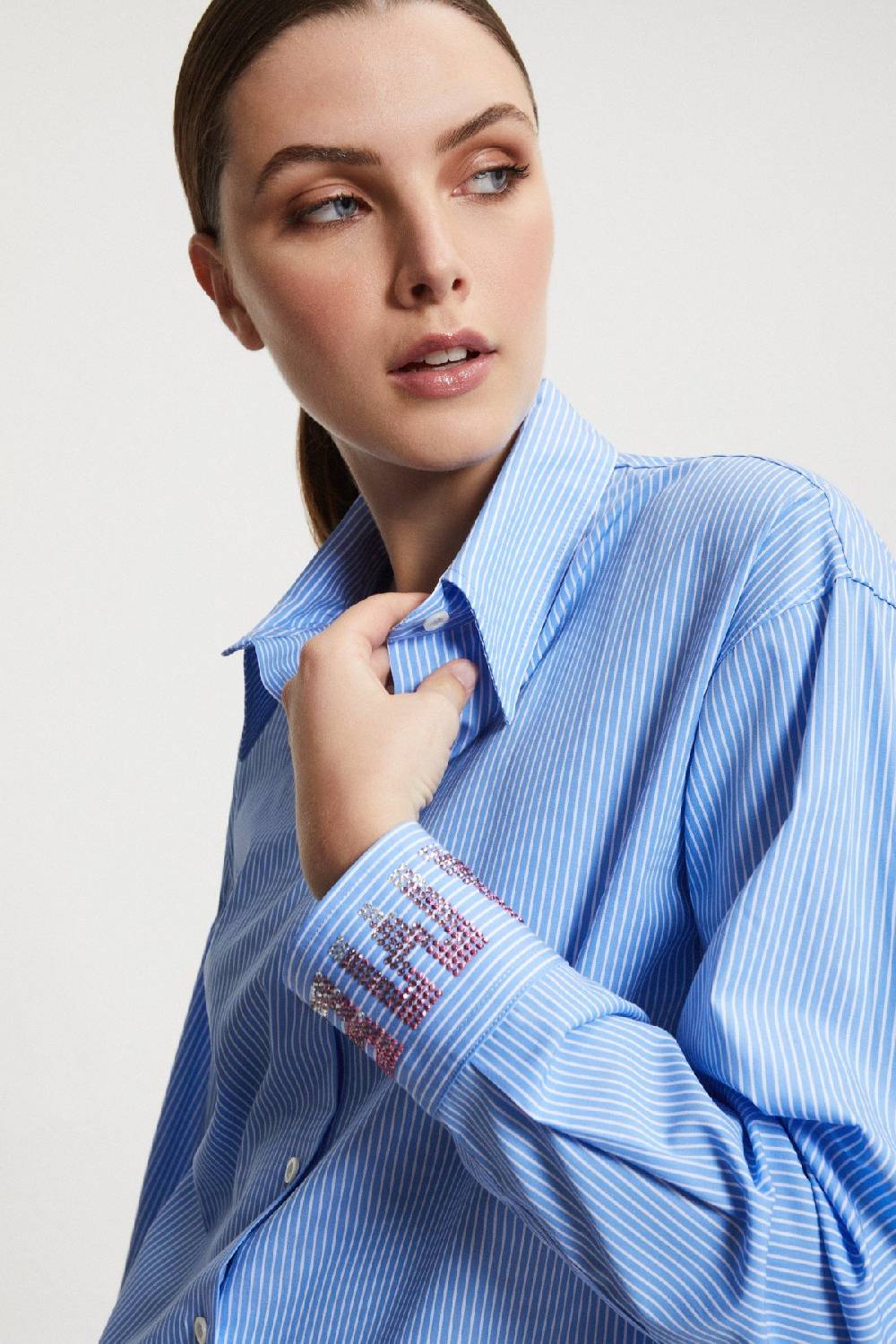 ottod'Ame Cotton shirt with strass Qualità Garantita