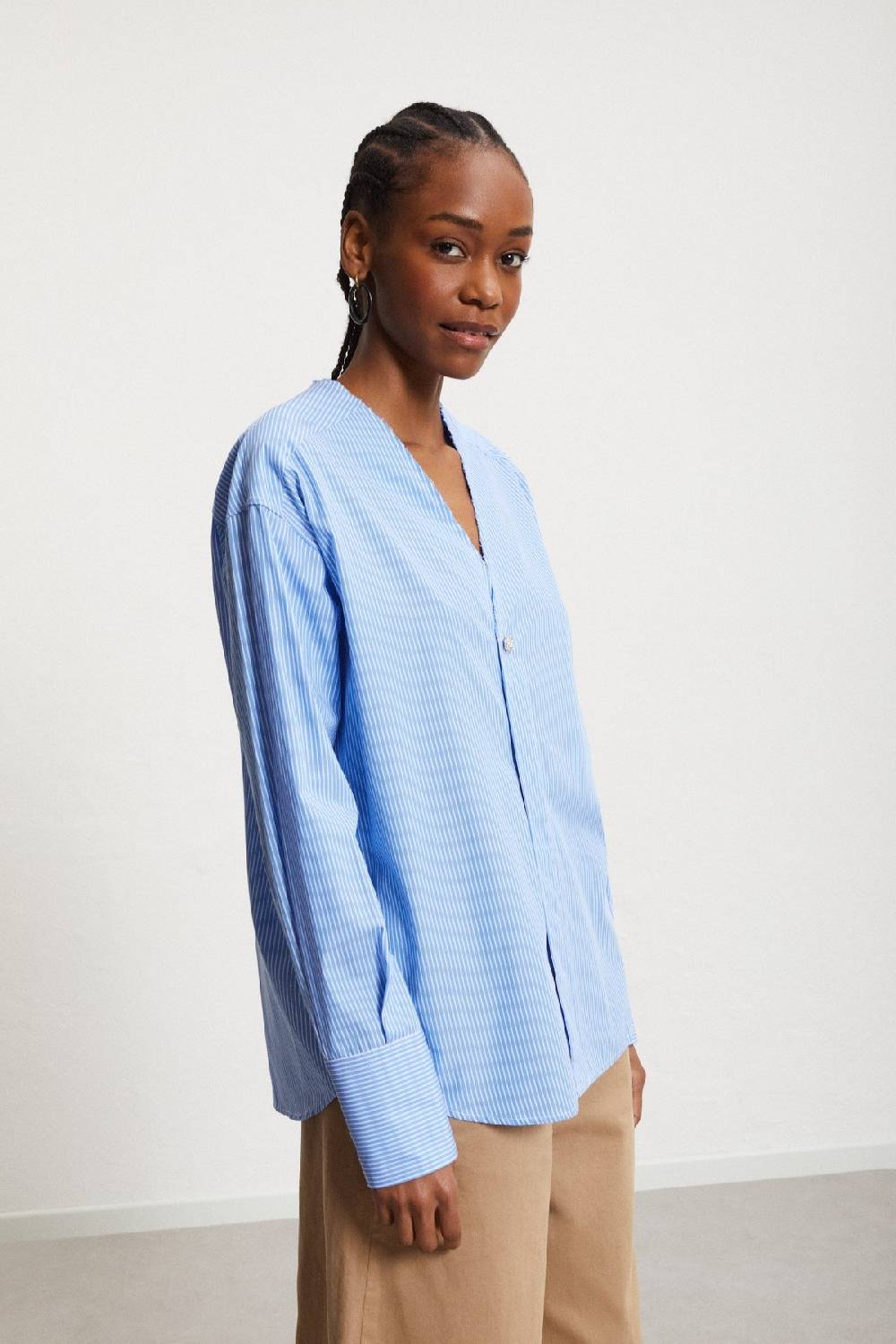 ottod'Ame Cotton shirt without collar Negozi Online