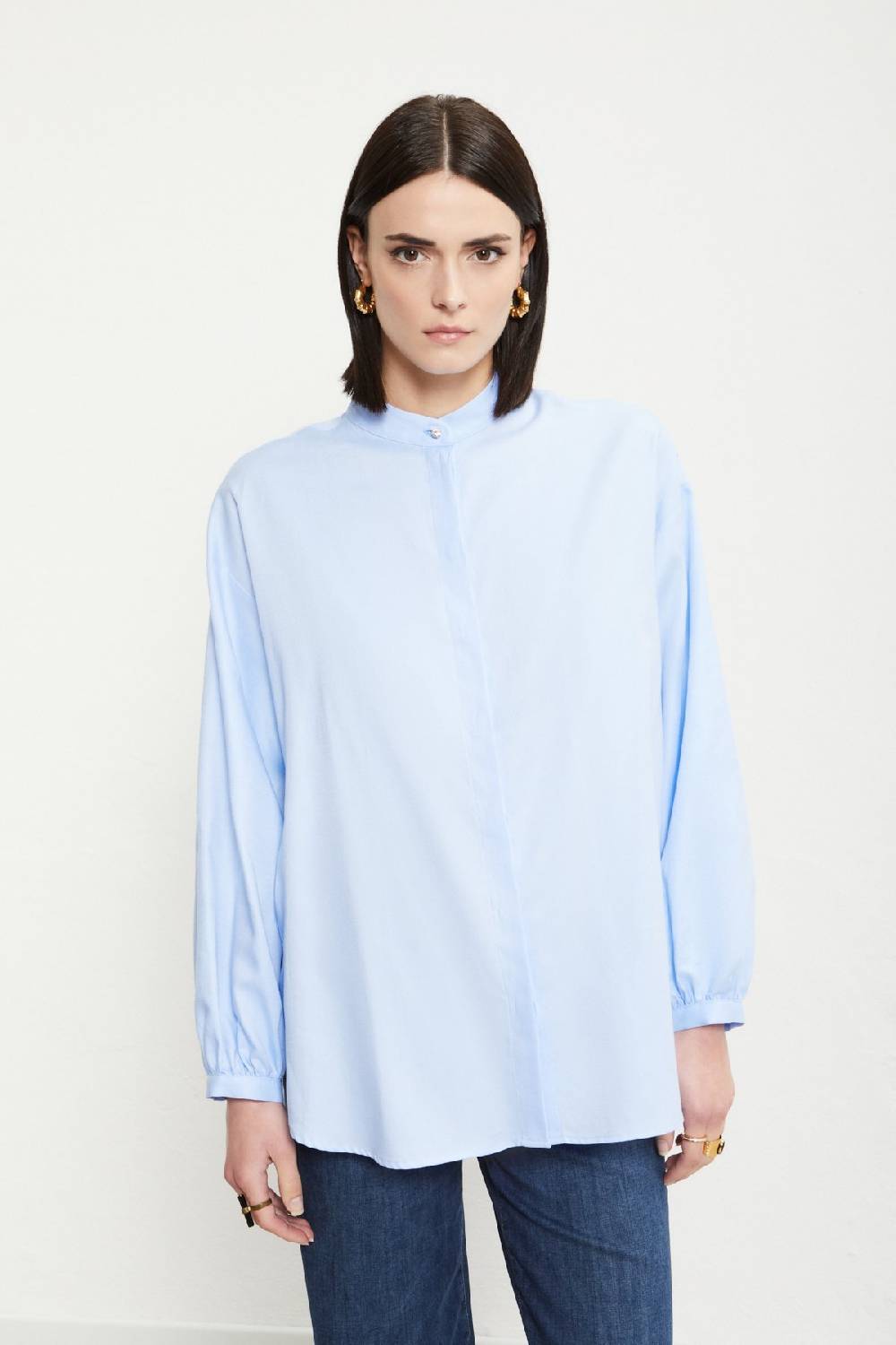 ottod'Ame Cotton shirt with mandarin collar Acquista Ora